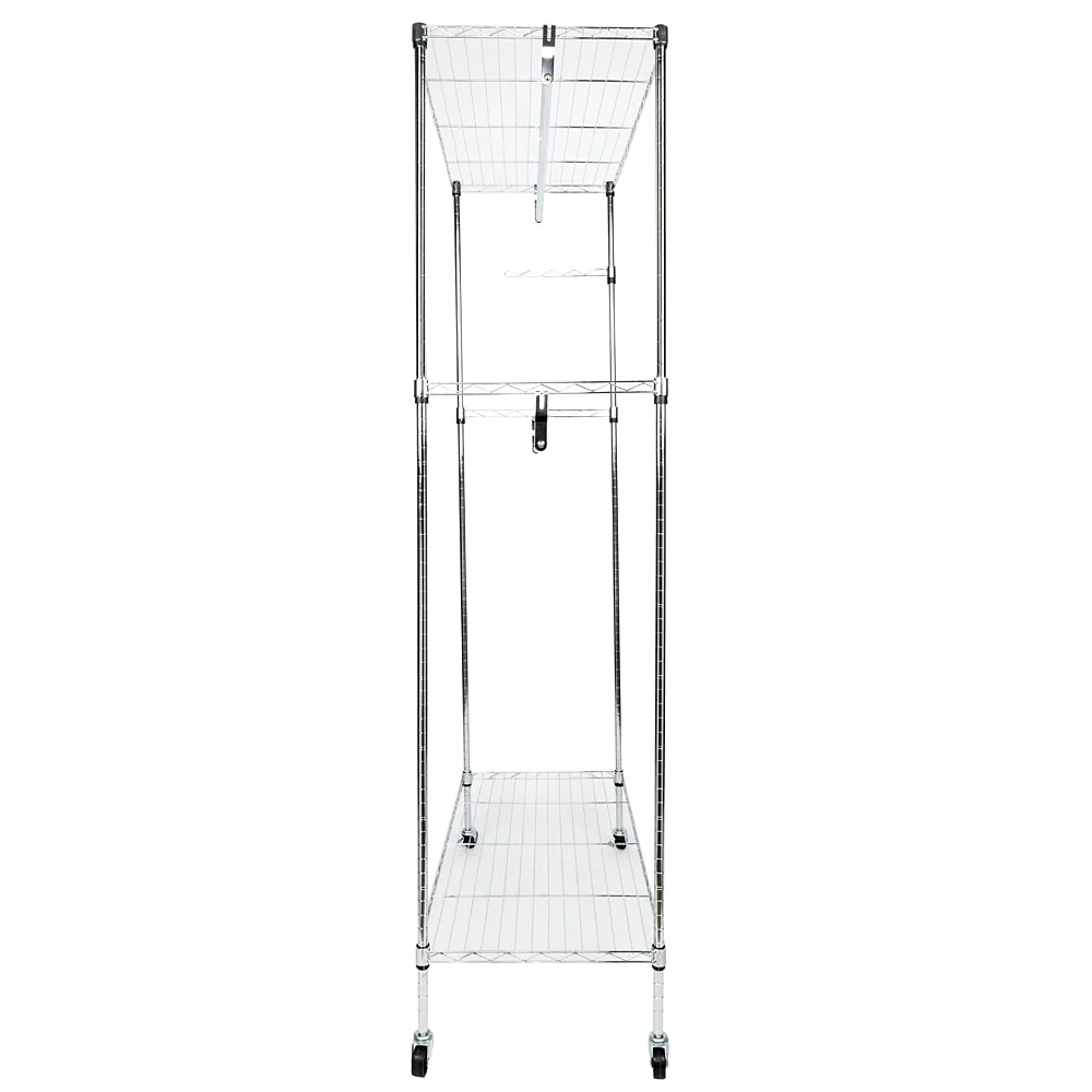 Closet Organizer Garment Rack Clothes Hanger Home Shelf Heavy Duty Chrome