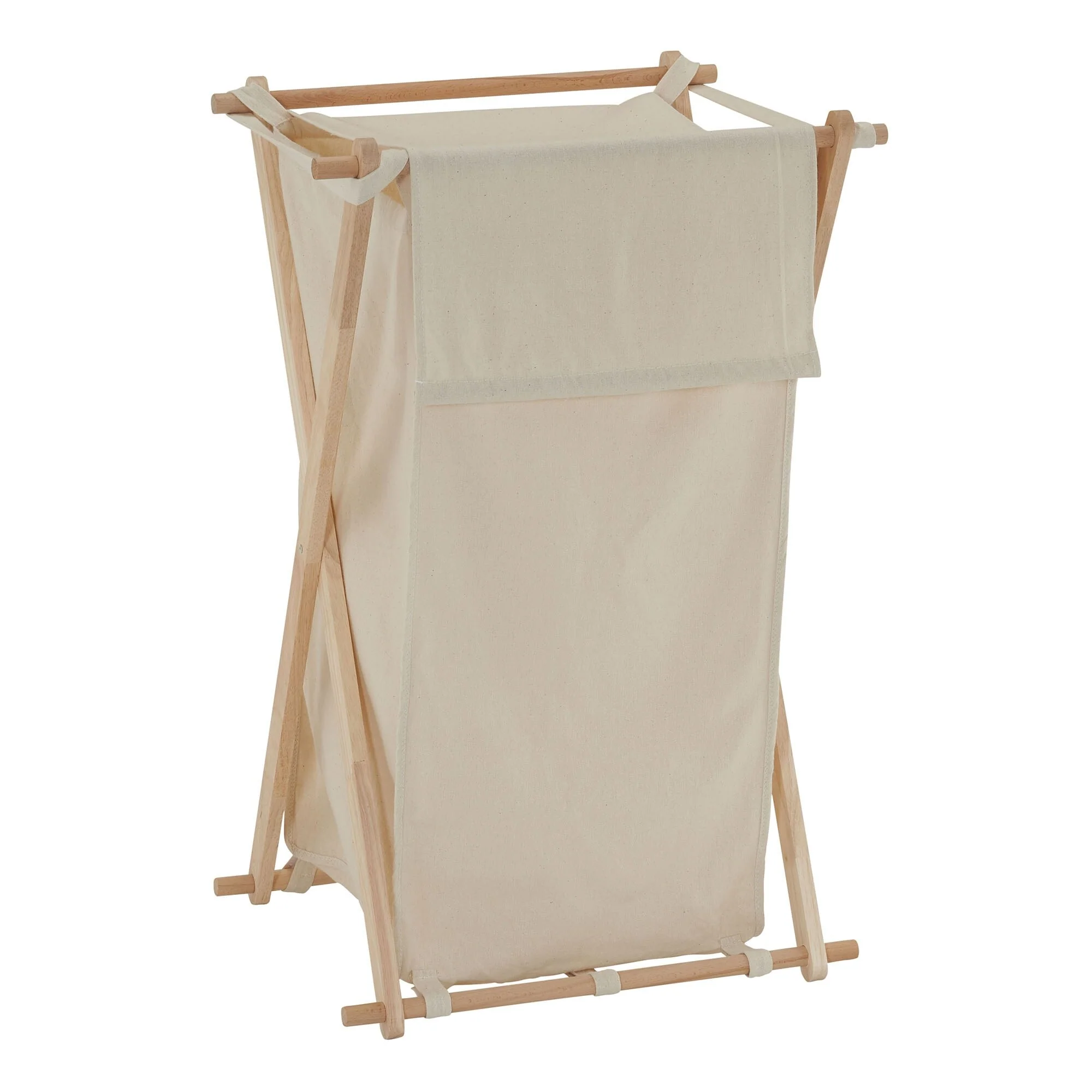 Household Essentials X-Frame Folding Wood Laundry Hamper - 17.0