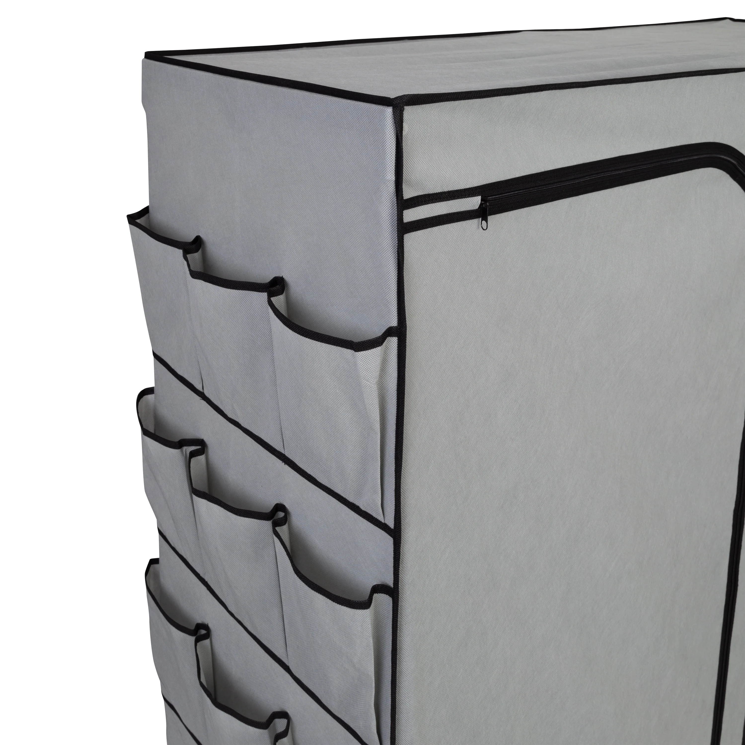 Honey-Can-Do Grey 2-Door Portable Closet with 18-Pockets