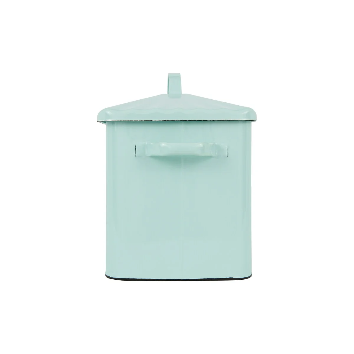 Enameled Metal Bread Box with