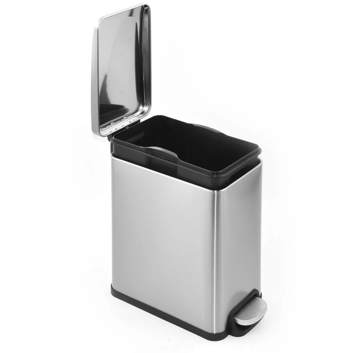 Innovaze 2.6 Gal./10 Liter Slim Stainless Steel Step-on Trash Can for Bathroom and Office