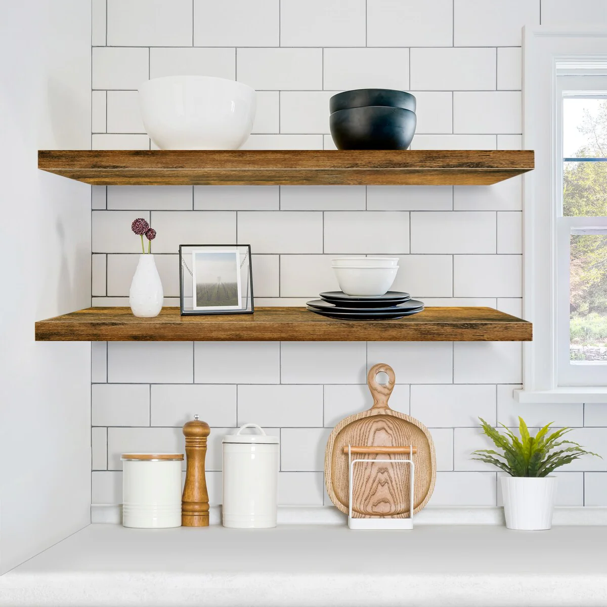 Sorbus Long Floating Shelves for Wall Set of 2 - 35
