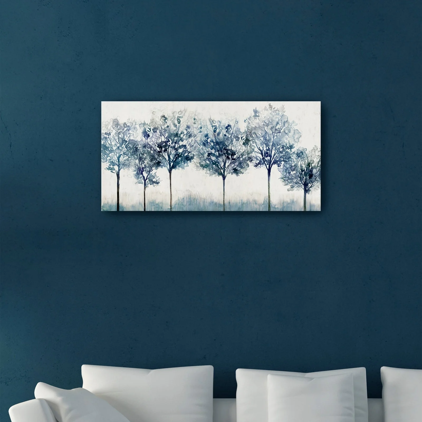 Indigo Forest Light Canvas Giclee Wall Art