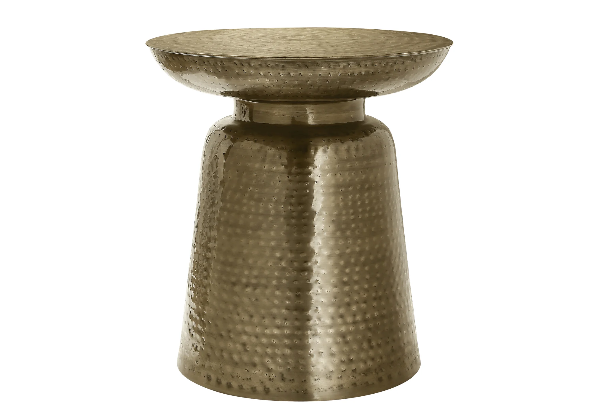 End Table with Bell Shaped Base and Hammered Texture