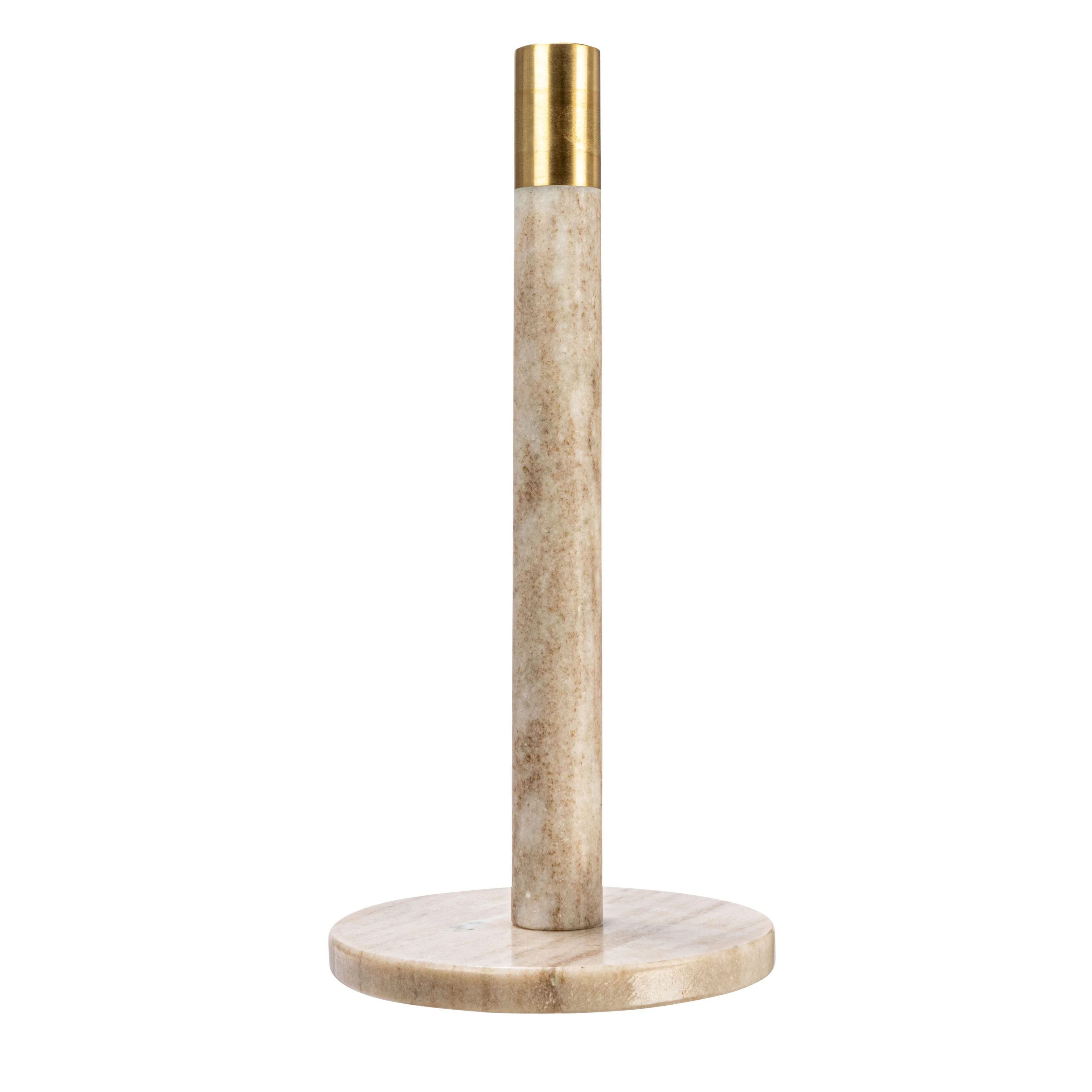 Marble Paper Towel Holder with Brass Accent Band