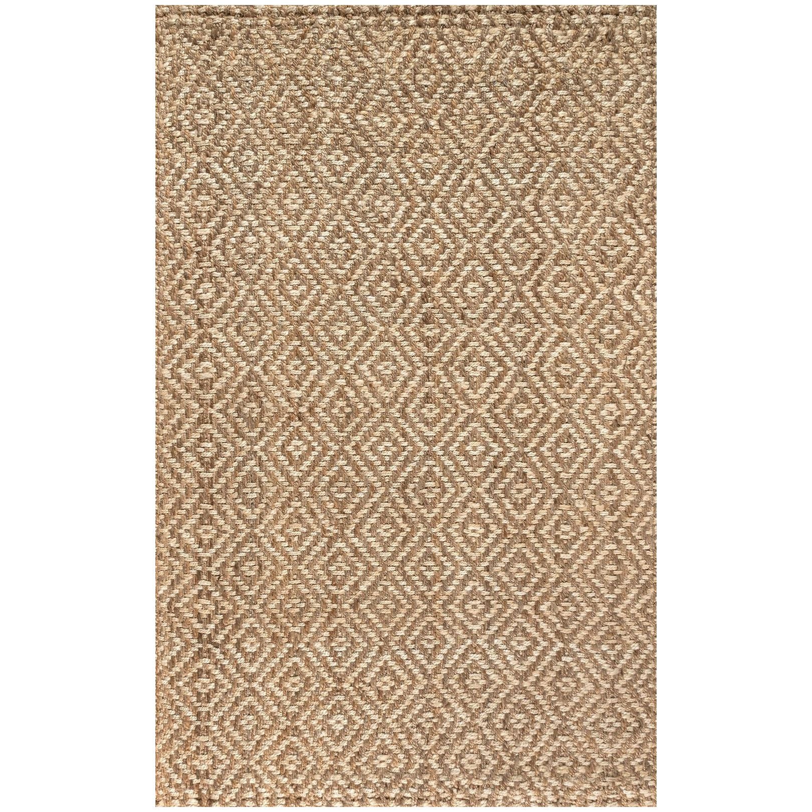 Hira Hand Woven Diamond Chunky Jute Natural Area Rug