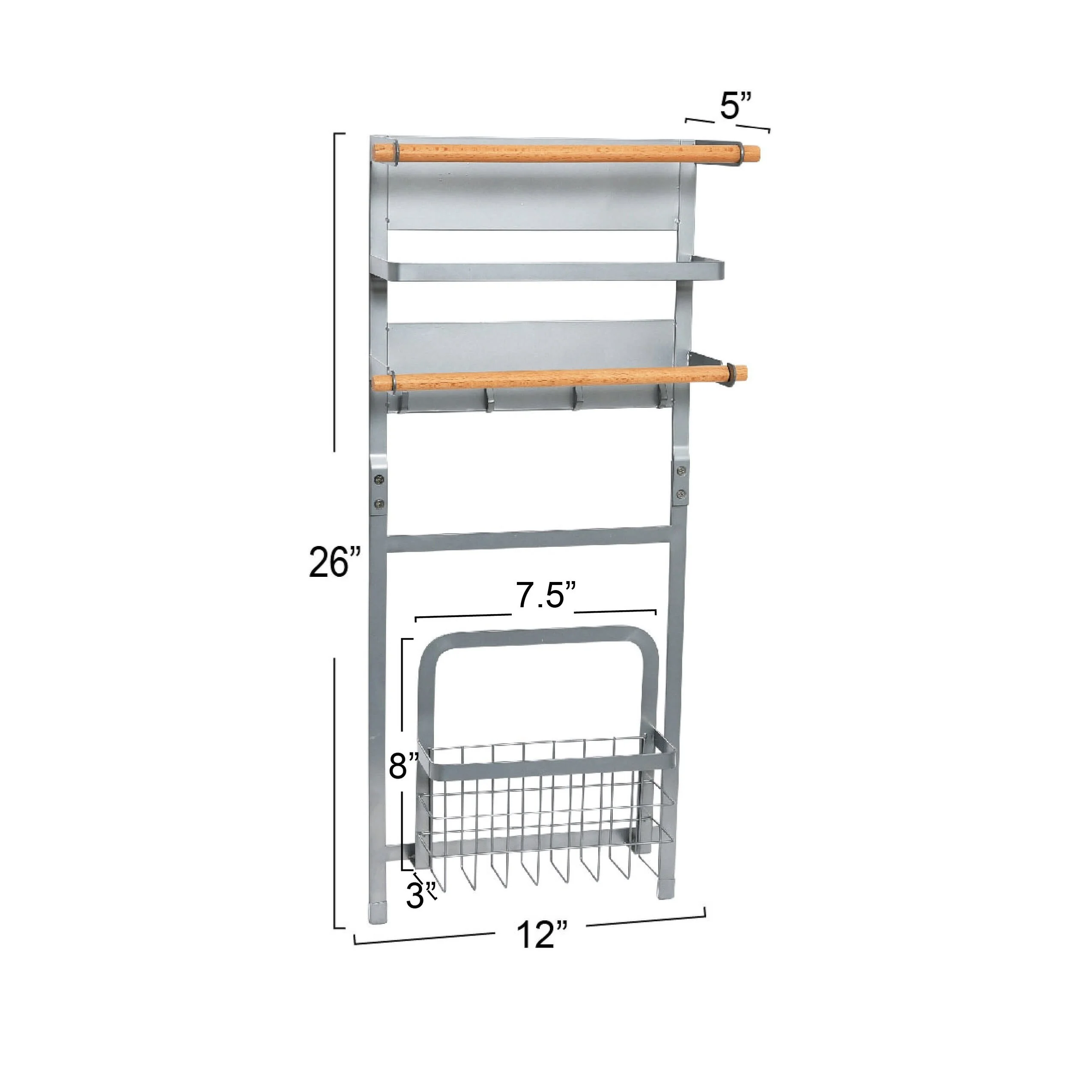 Household Essentials Metal Magnetic Organizer Rack