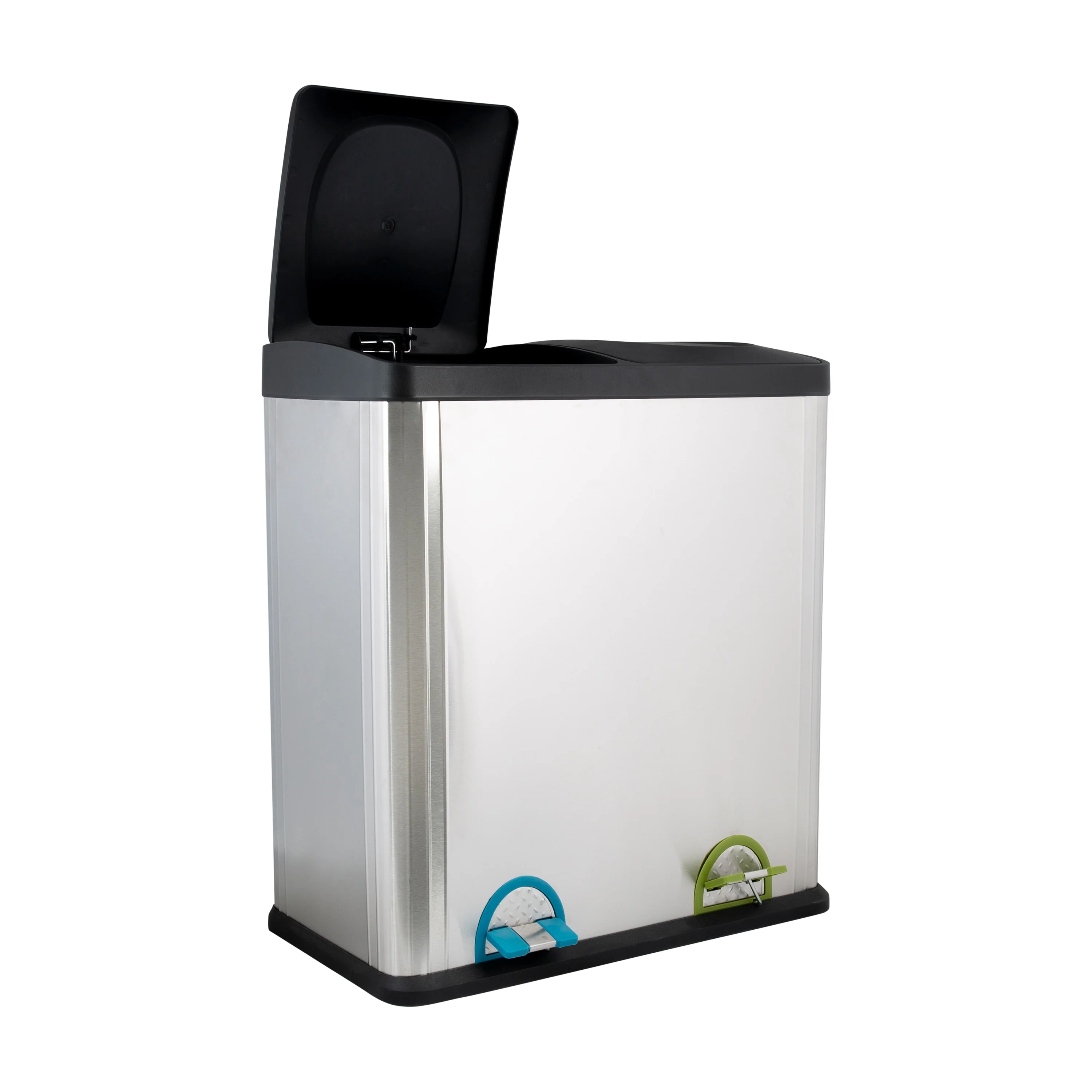 Organize It All 60 Liter 2 Compartment Stainless Recycle Bin