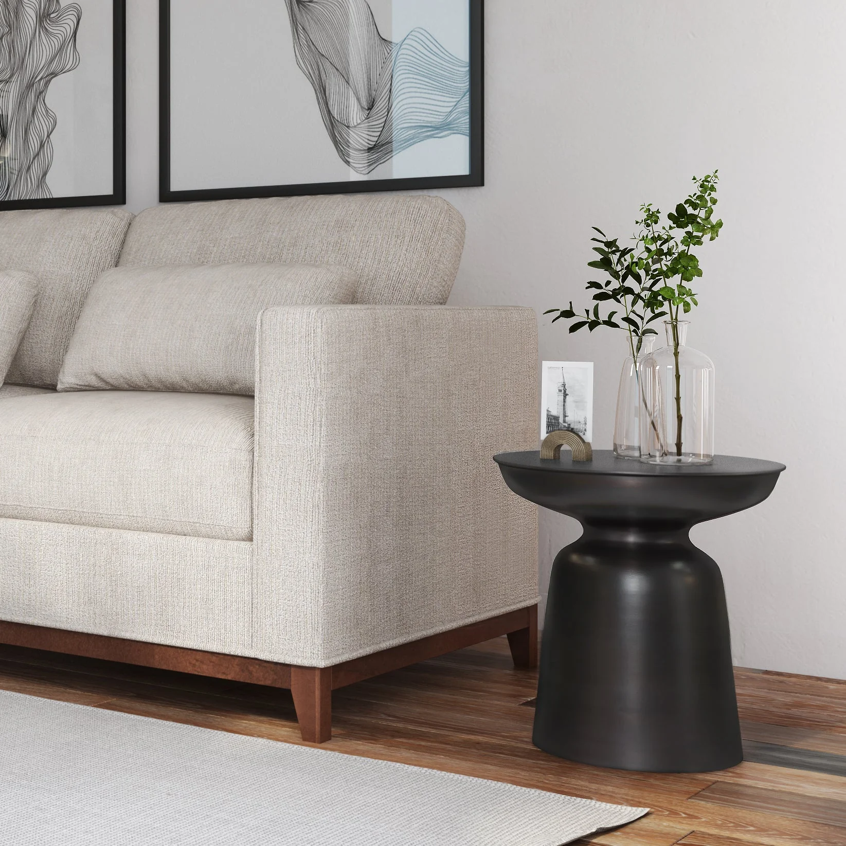 Solsticea Metal Accent Table with Round Top Design