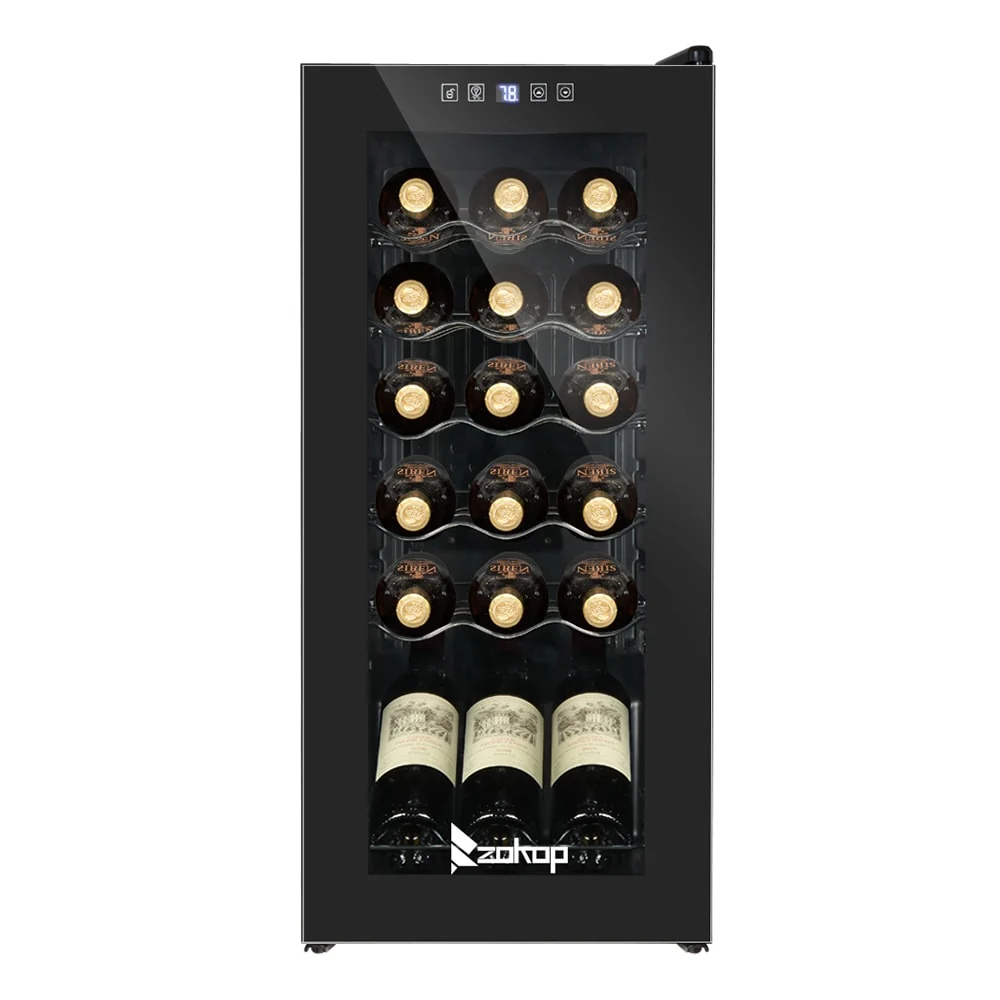 ZOKOP AC 115V /60Hz 1.8Cu.Ft/2.8Cu.Ft Compressor Wine Cabinet Wine Rack Black