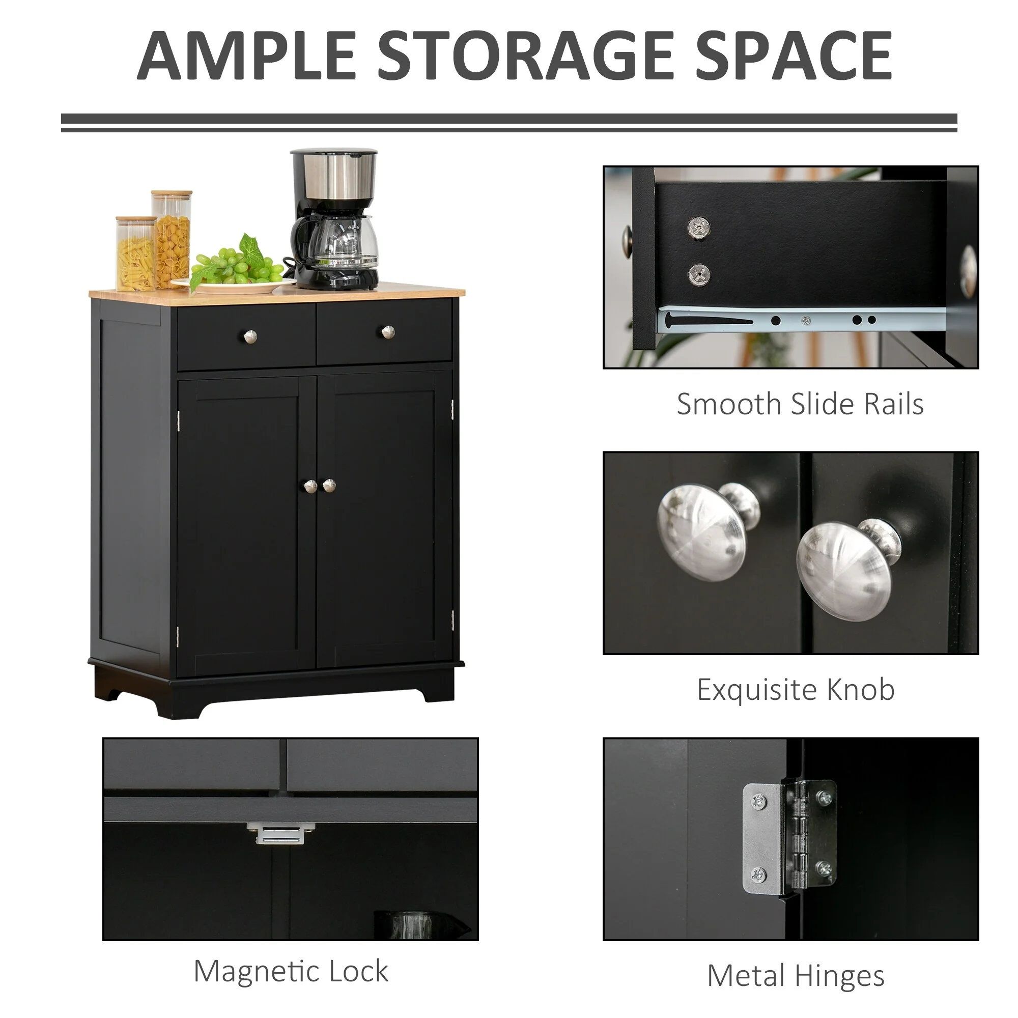 HOMCOM Space-saving Kitchen Buffet Sideboard Pantry