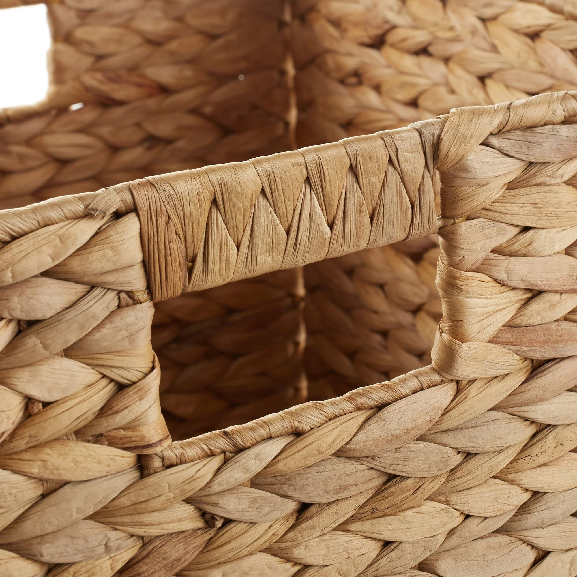 13 x 13in Water Hyacinth Storage Baskets Set of 2