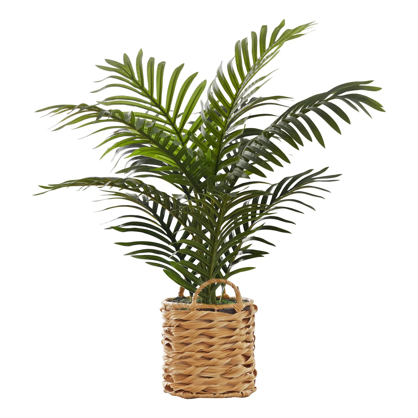 24 Tall Artificial Palm Plant  with Woven Basket