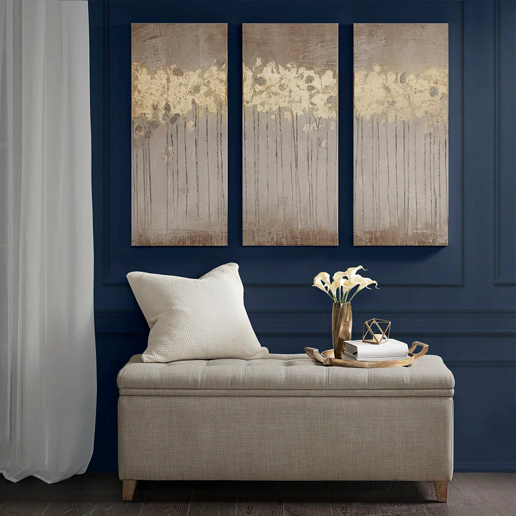 3-Piece Gold Foil Abstract Wall Art Set