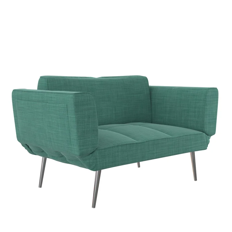 Leyla Twin 60'' Upholstered Tight Back Convertible Sofa