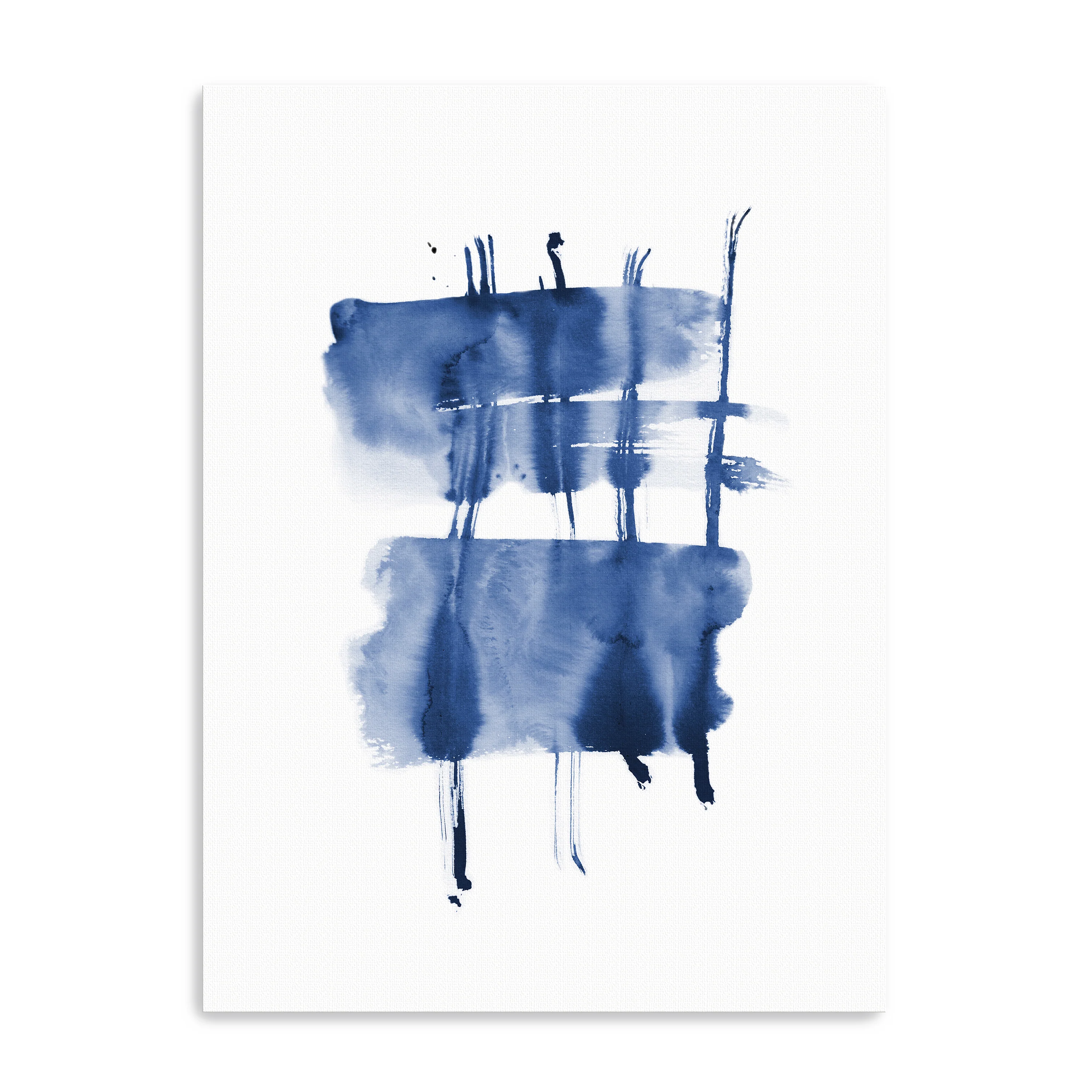 Navy Blue - Ink Flow I Canvas Giclee