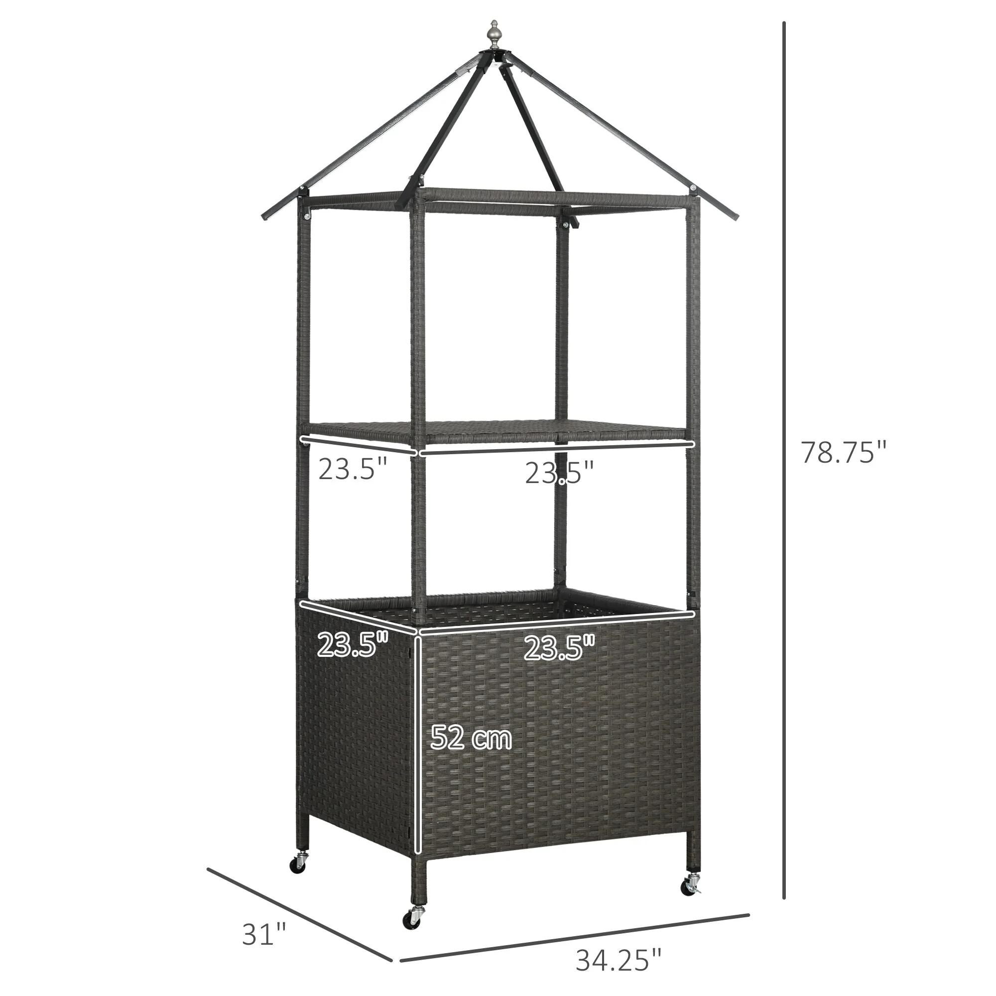 Outsunny Outdoor Towel Valet Caddy, Covered Poolside Towel Holder Rack