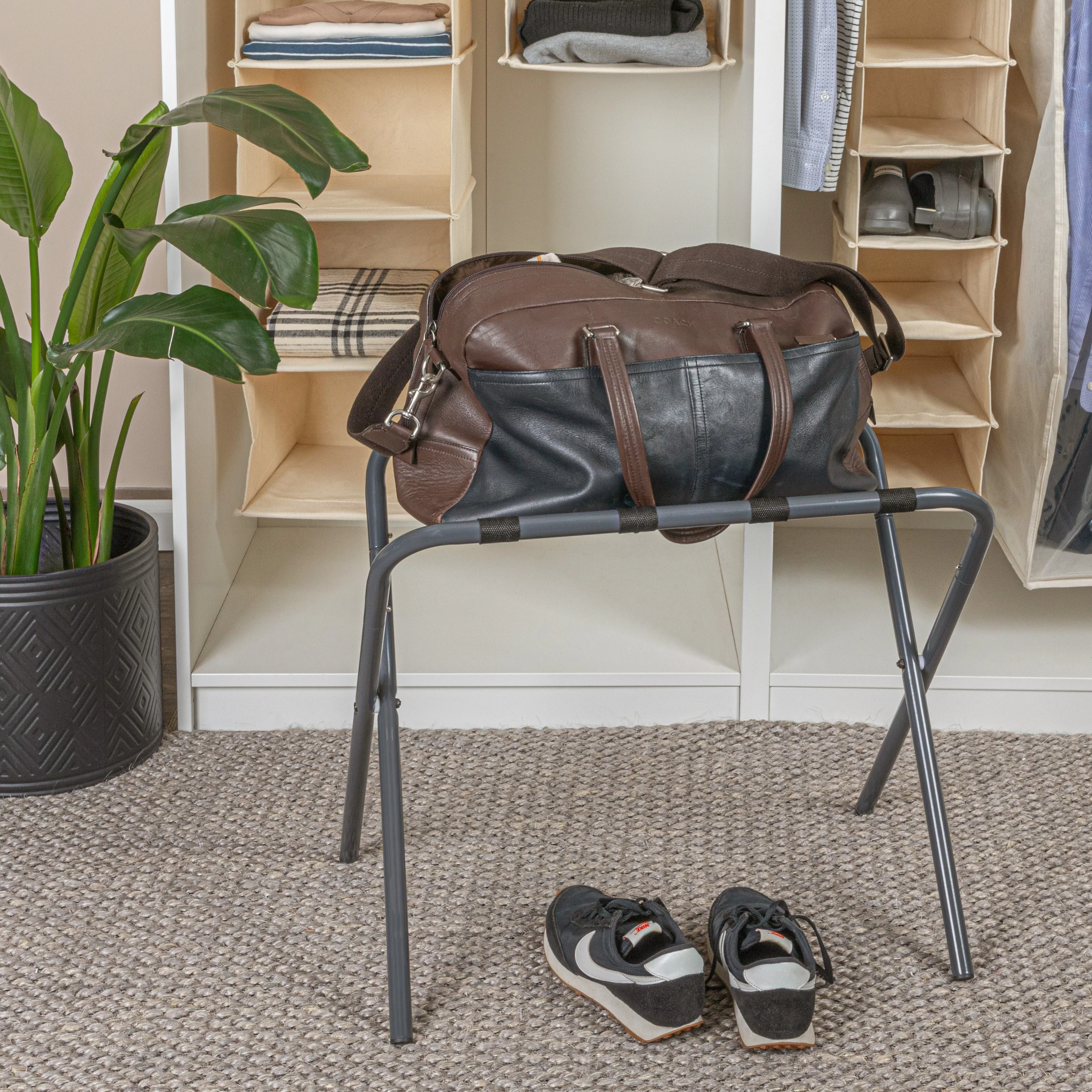 Household Essentials Luggage Rack with Straps