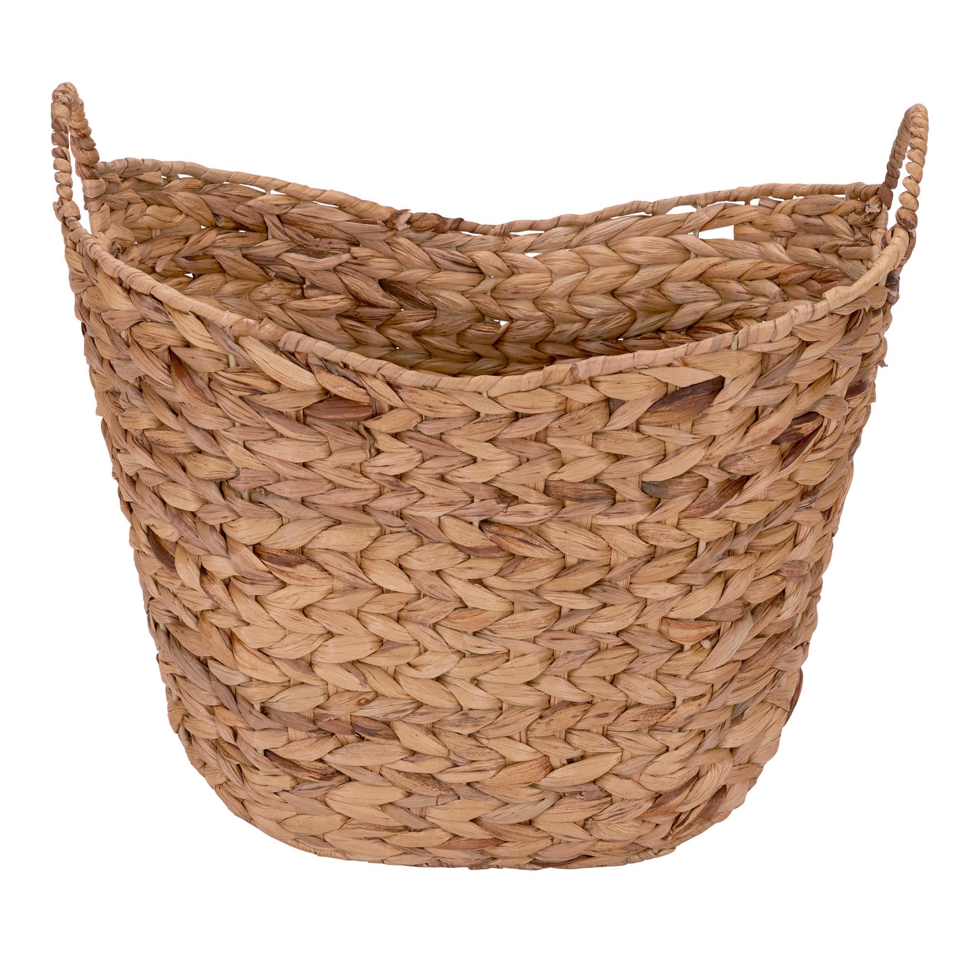 Household Essentials Tall Water Hyacinth Wicker Basket with Handles