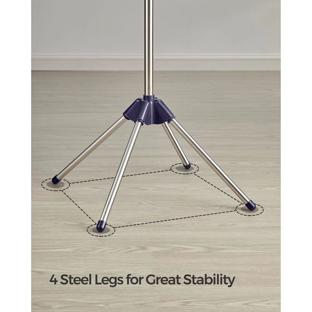 Stainless Steel Foldable Clothes Drying Rack with 360° Rotatable Arms Large Capacity and Space-Saving Design