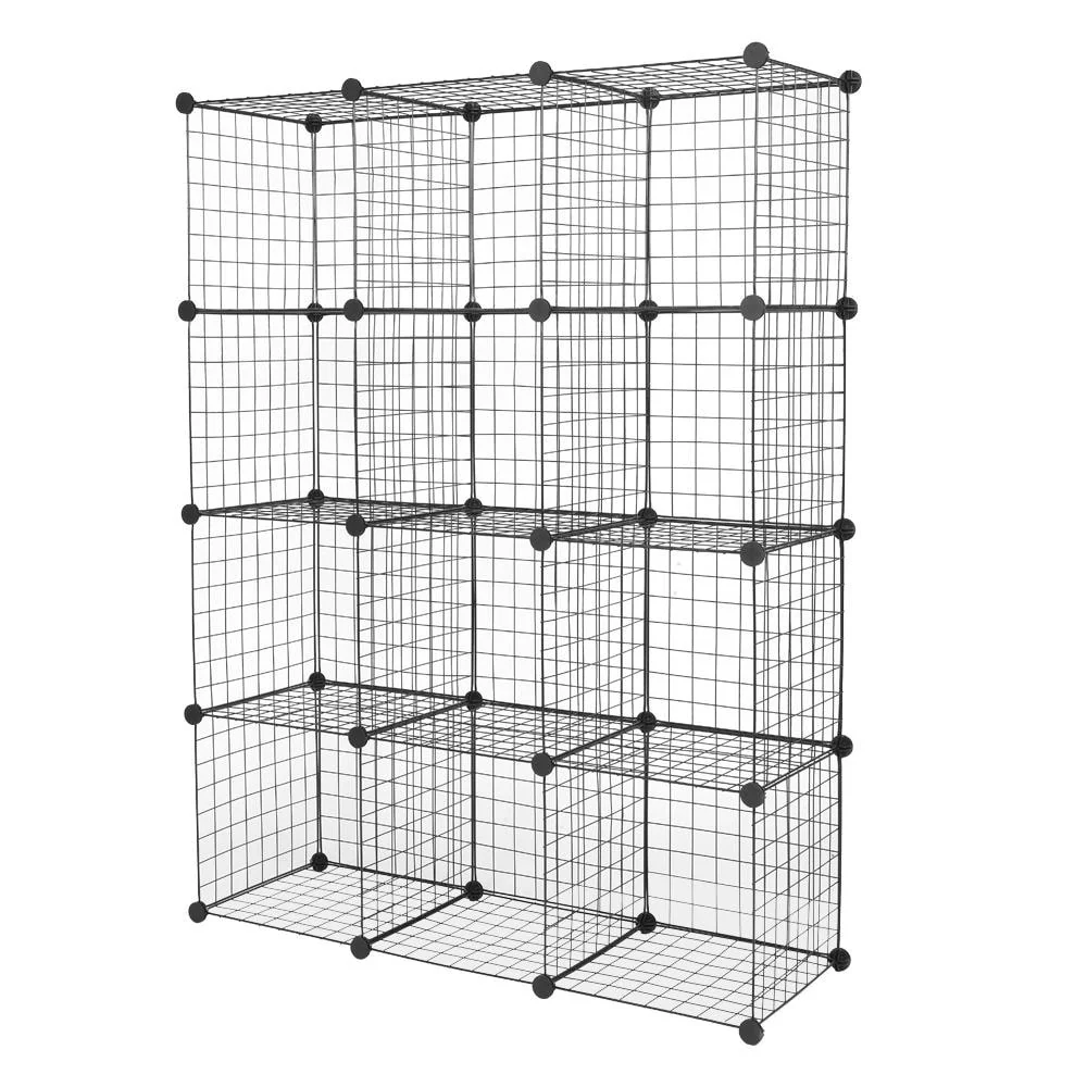 12-Cube Wire Shelf Storage Metal Shelves Modular Metal shelve
