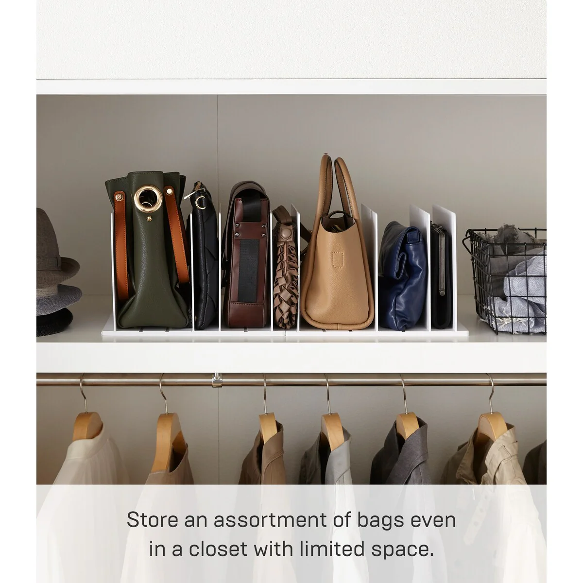 Yamazaki Home Handbag Organizer (Set of 2), ABS Plastic - L 9.45 x W 12.52 x H 8.27 inches