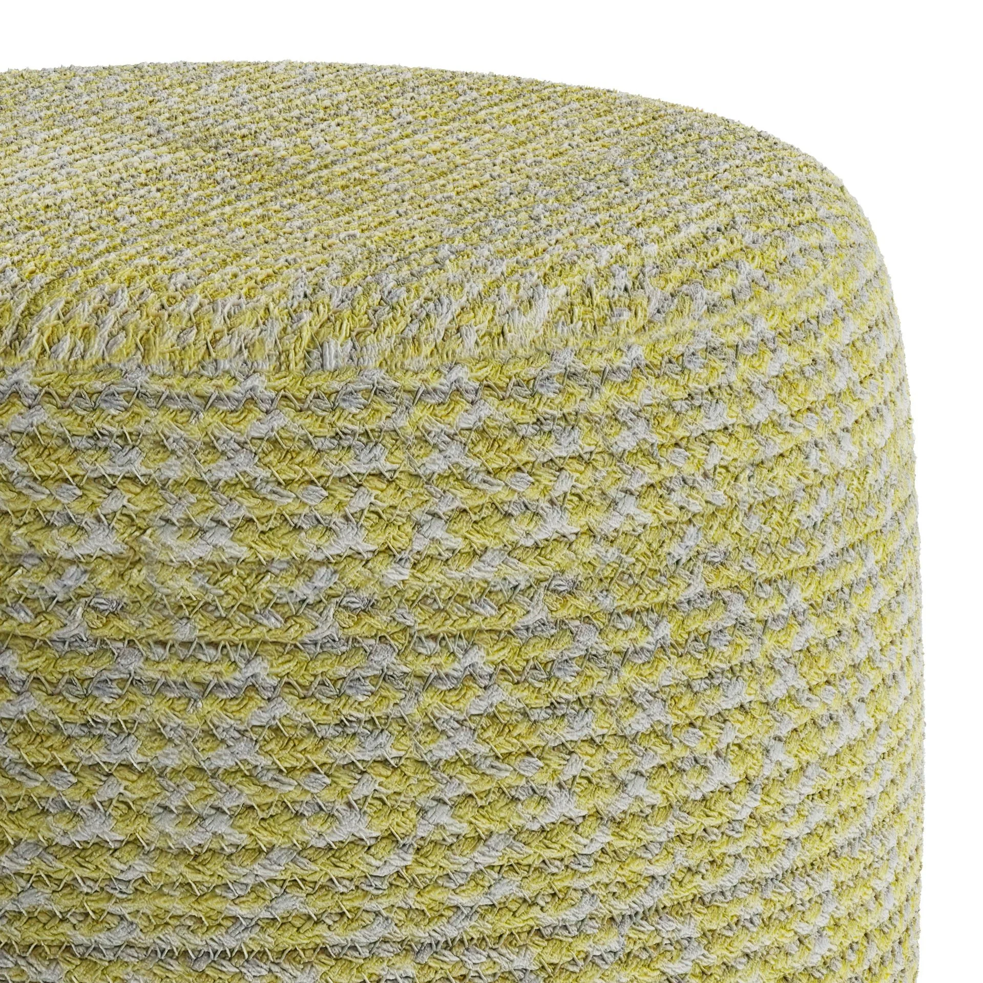 Zenithal Multi-functional Round Braided Pouf with Natural Pattern