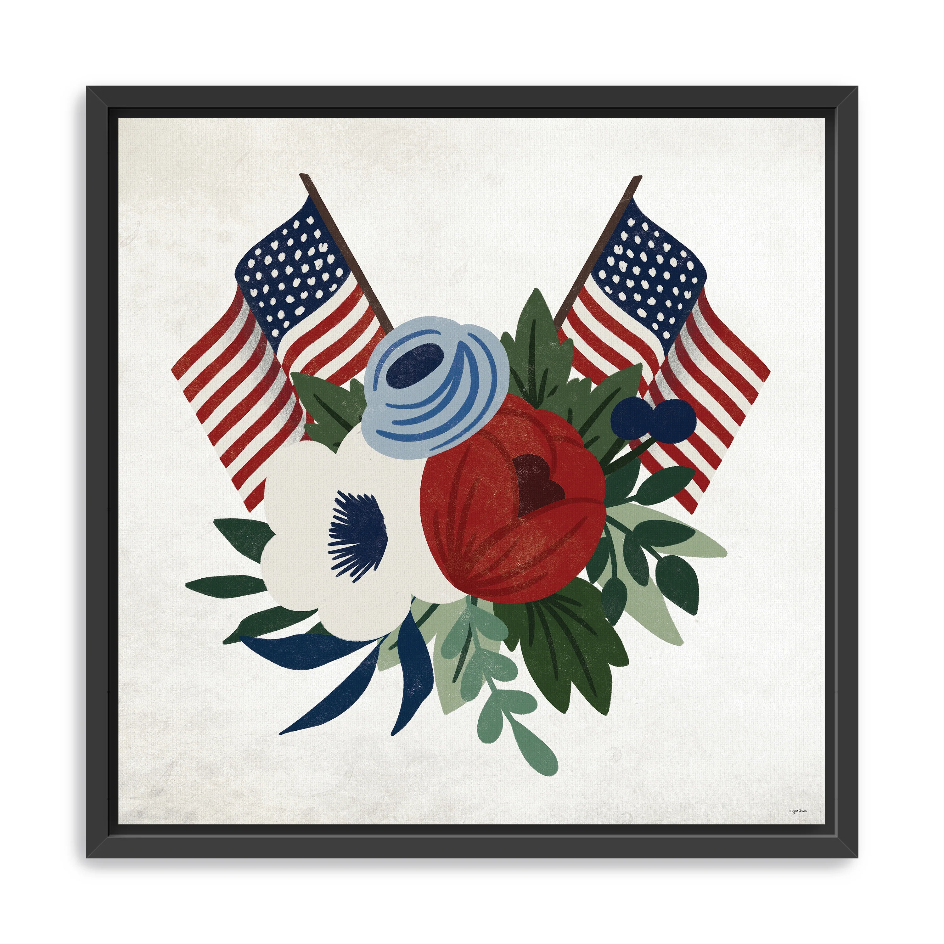 Americana Floral Canvas Giclee
