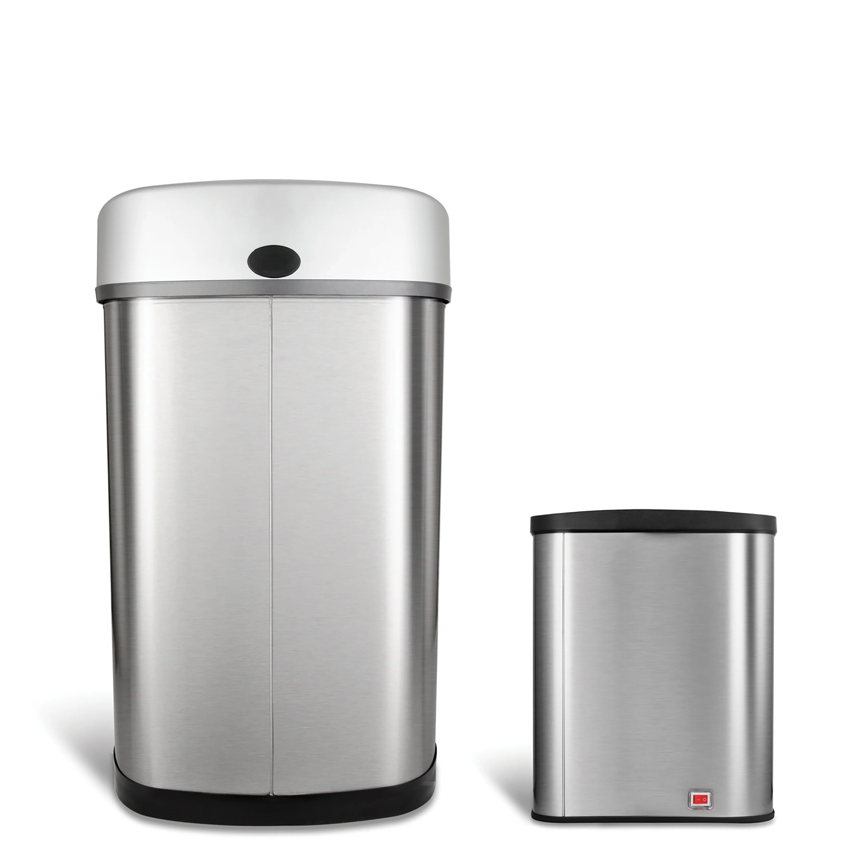 NINESTARS Motion Sensor Stainless Steel 2-in-1 Combo Bathroom/ Kitchen Trash Can Set CB-50-9/8-1
