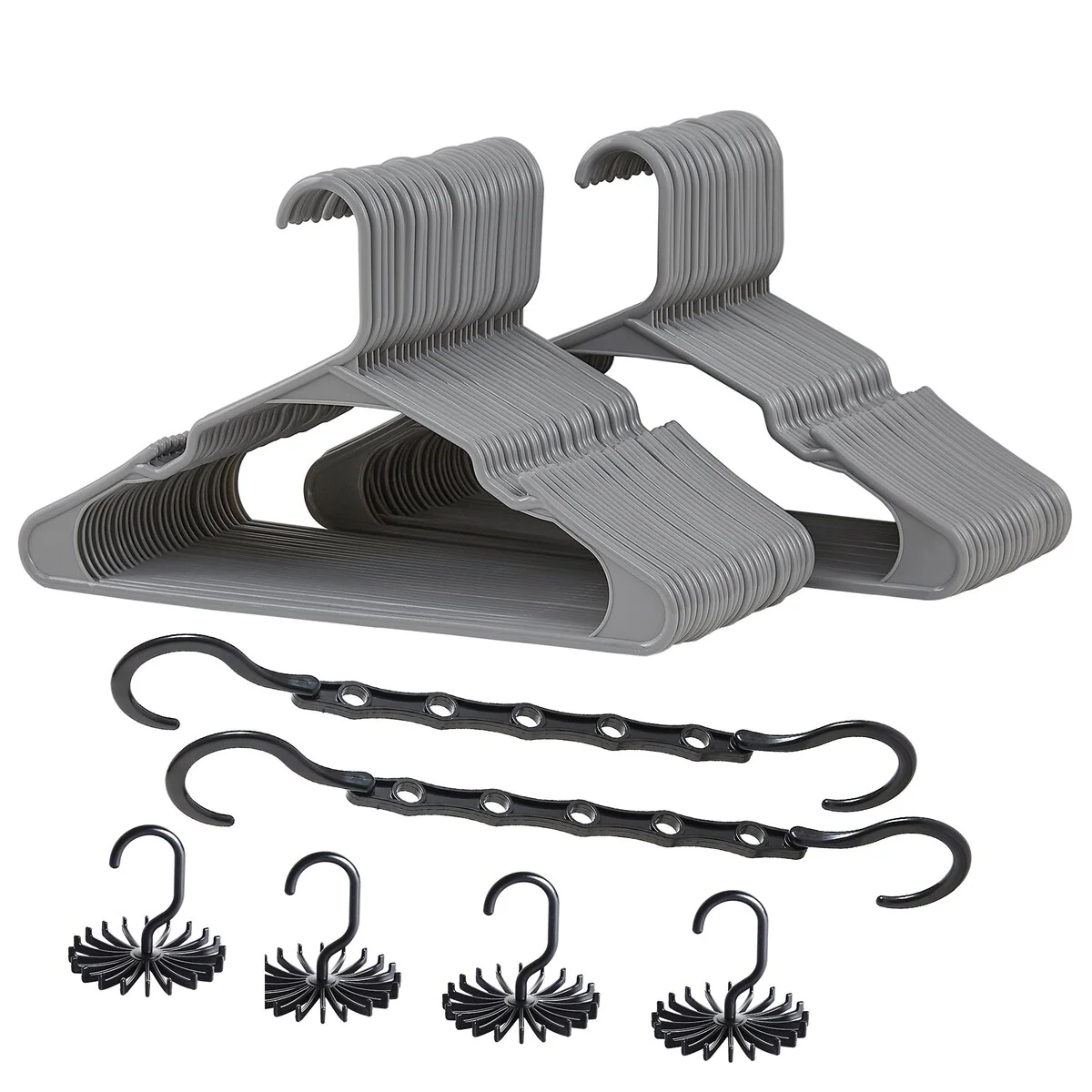Javlergo 25/50 Pack Plastic Hanger, Space Saving, Sturdy Heavy Duty Clothing Notched Hangers