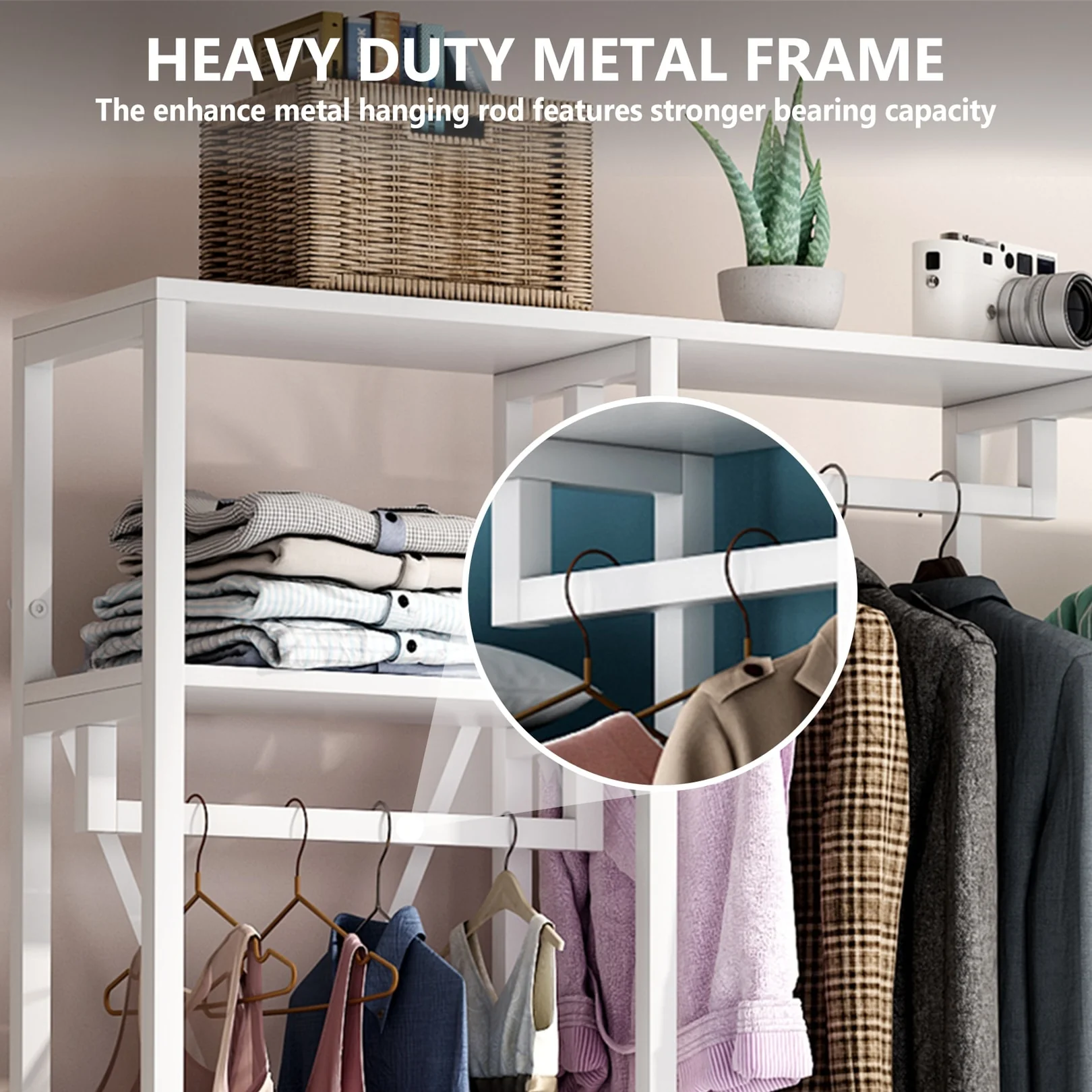 Tribesigns FreeStanding Closet Organizer, 3 Rod Garment Rack