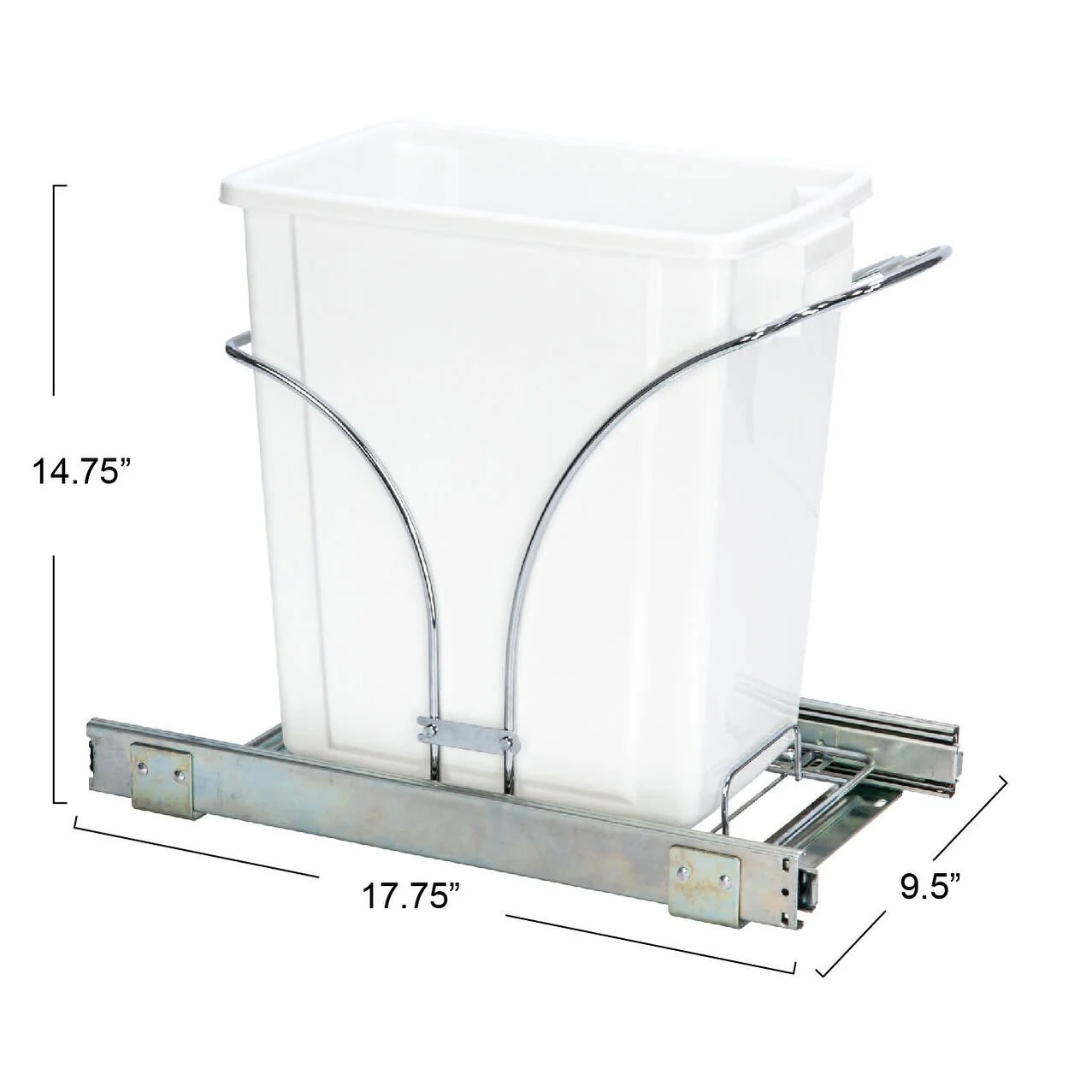 Household Essentials Pull Out Trash Can with Under-Cabinet Caddy