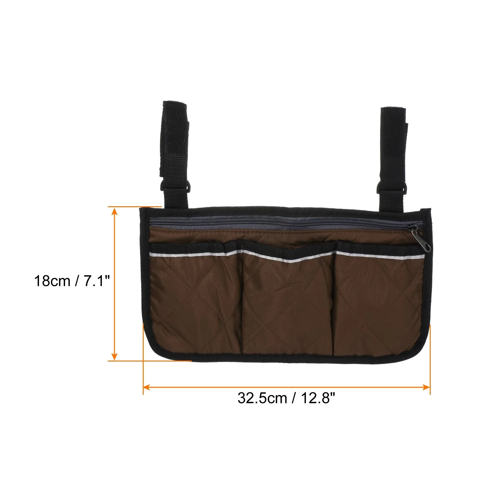 Chair Armrest Organizer, 4 Pockets Book Holder with Straps, Purple