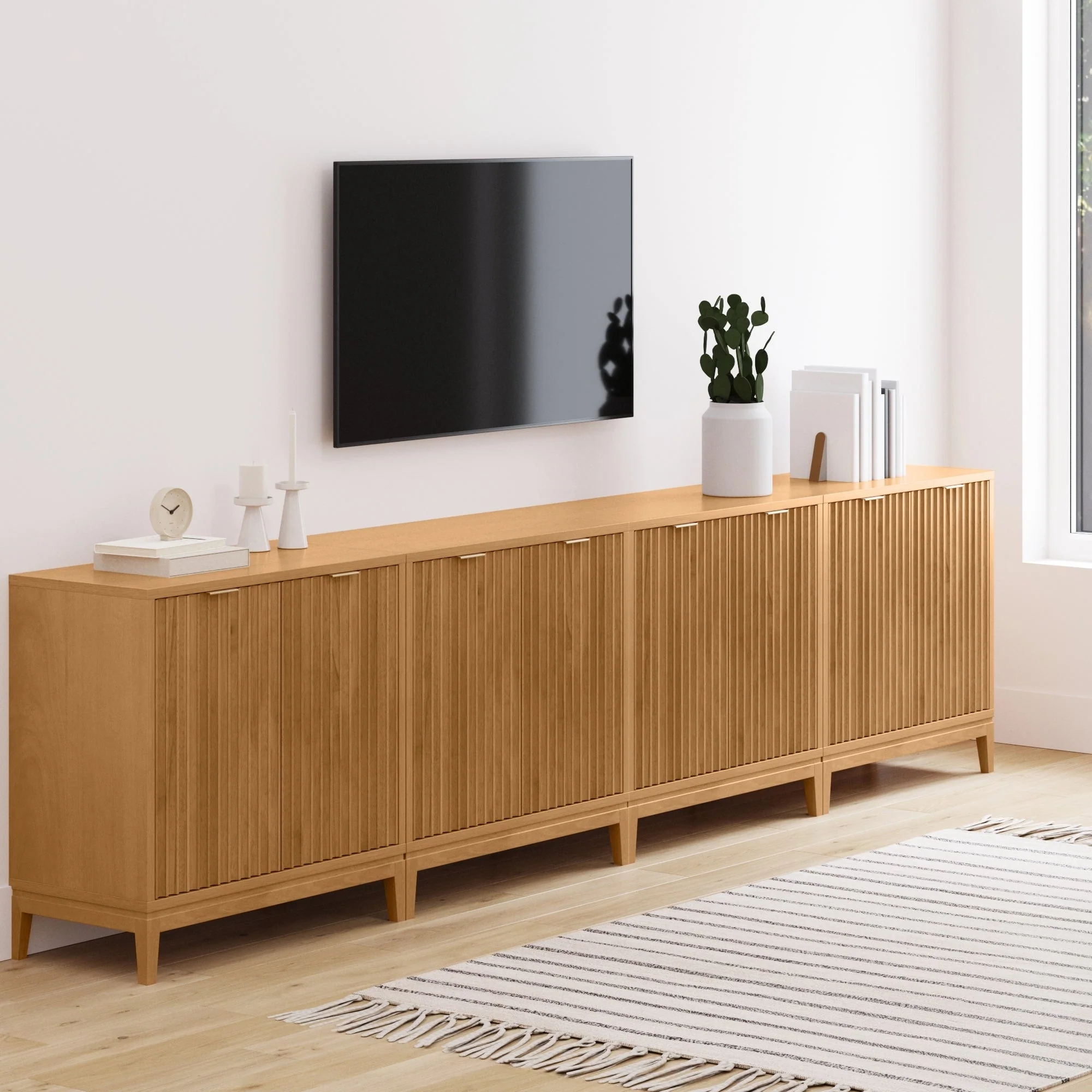 Jasper Modern Sideboard, Kitchen Storage Cabinet with Fluted Doors