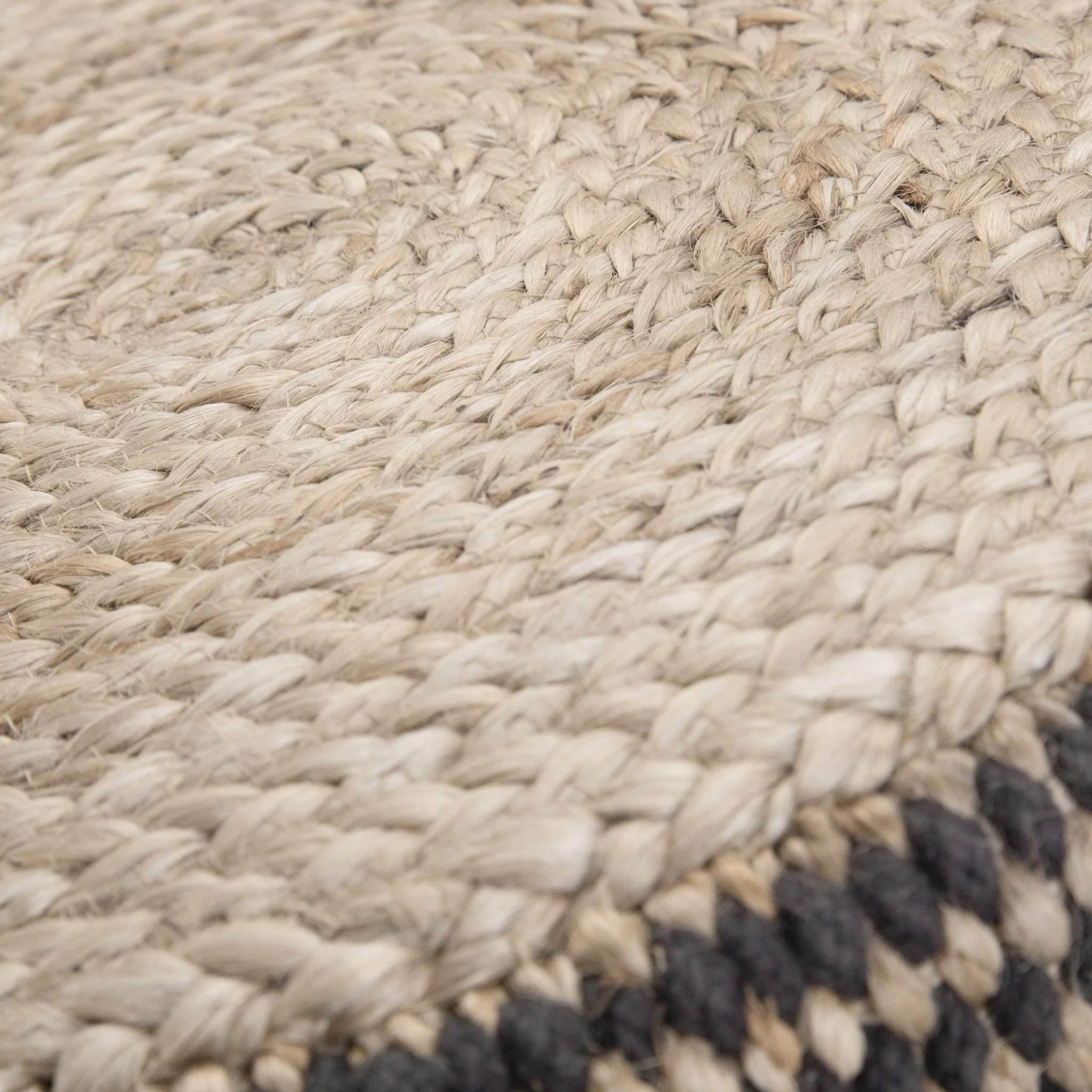Multi-functional Handcrafted Round Pouf with Hand Braided Jute