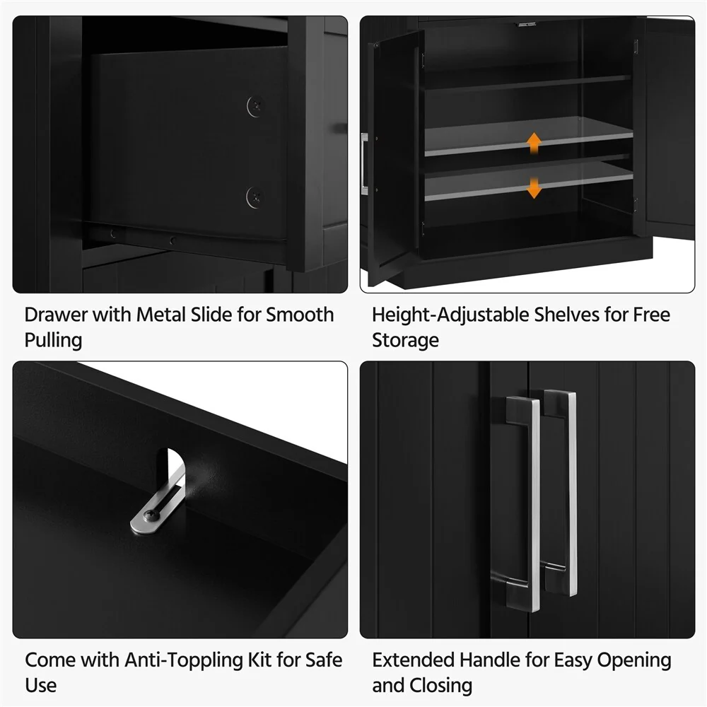 Yaheetech Wooden Kitchen Pantry Storage Cabinet with Doors and Shelves