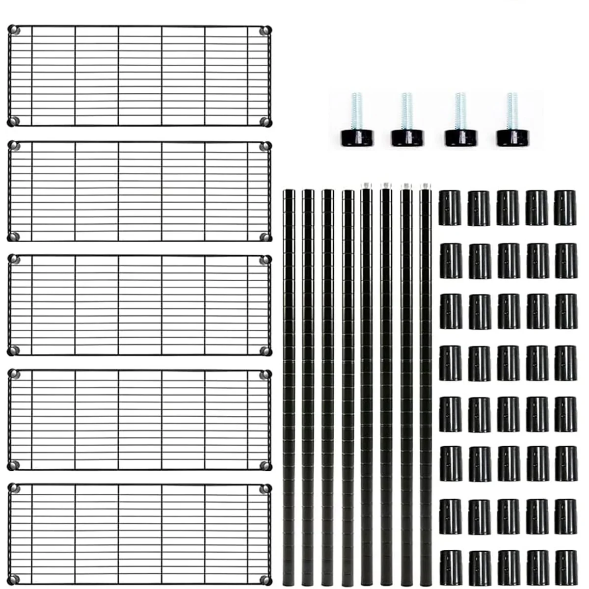5-Shelf Heavy Duty Carbon Steel Shelving Unit 150lbs/Shelf