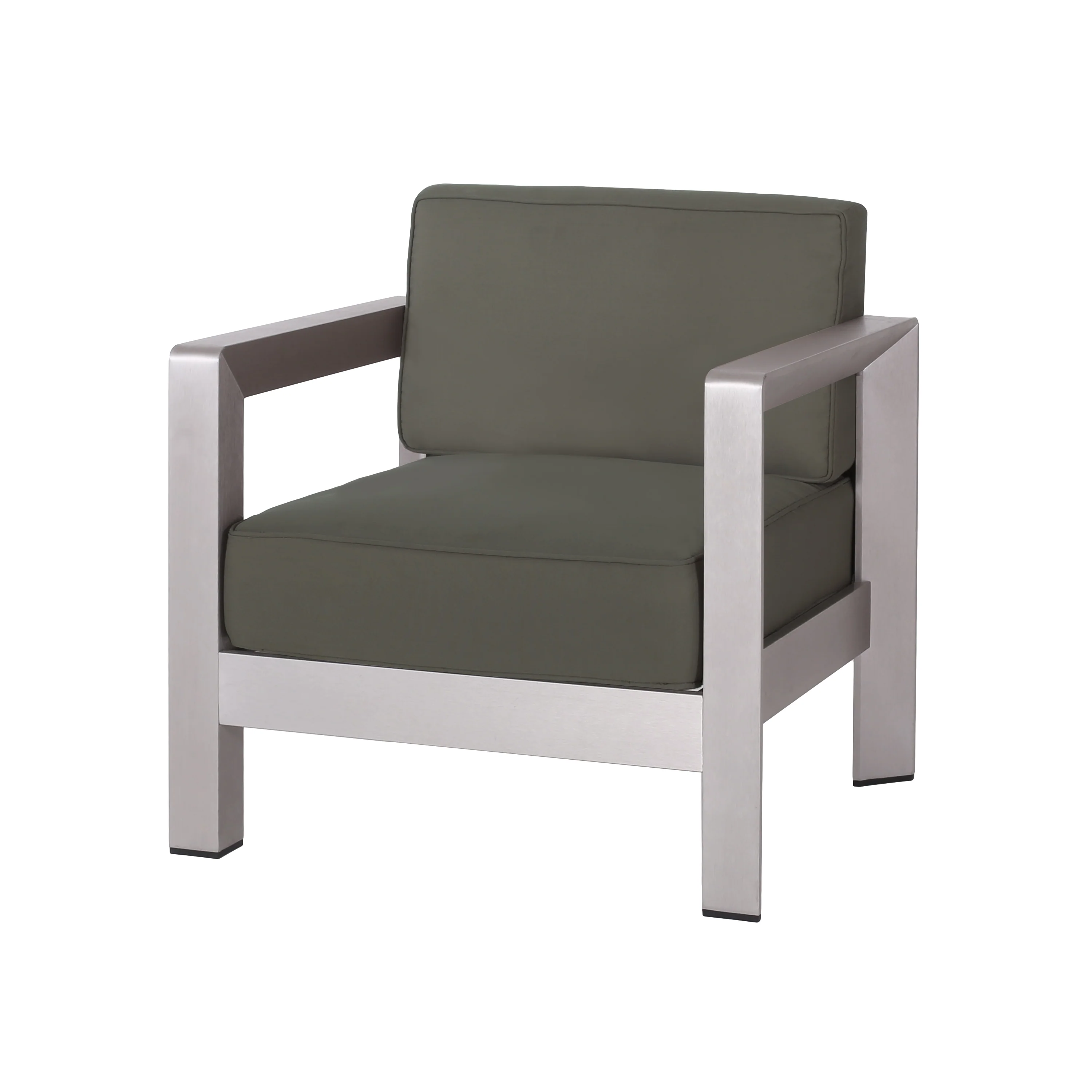Rutile Outdoor Club Chair with Aluminum Frame and Open Back
