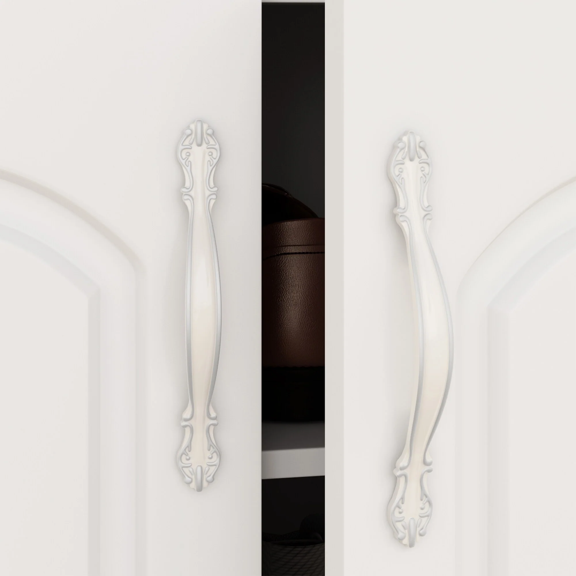 Multi-Functional White Shoe Cabinet with Adjustable Shelves Entryway