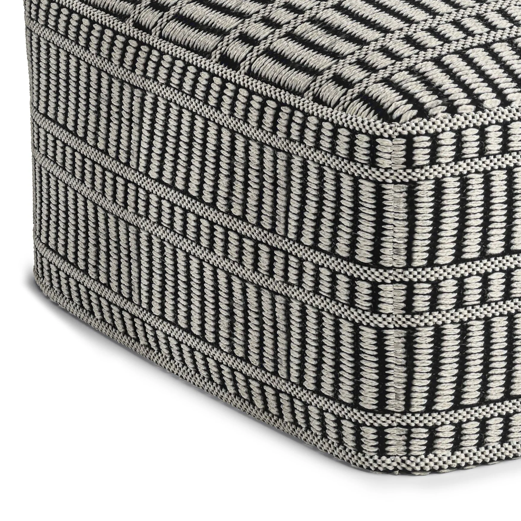 Recycled PET Square Woven Pouf