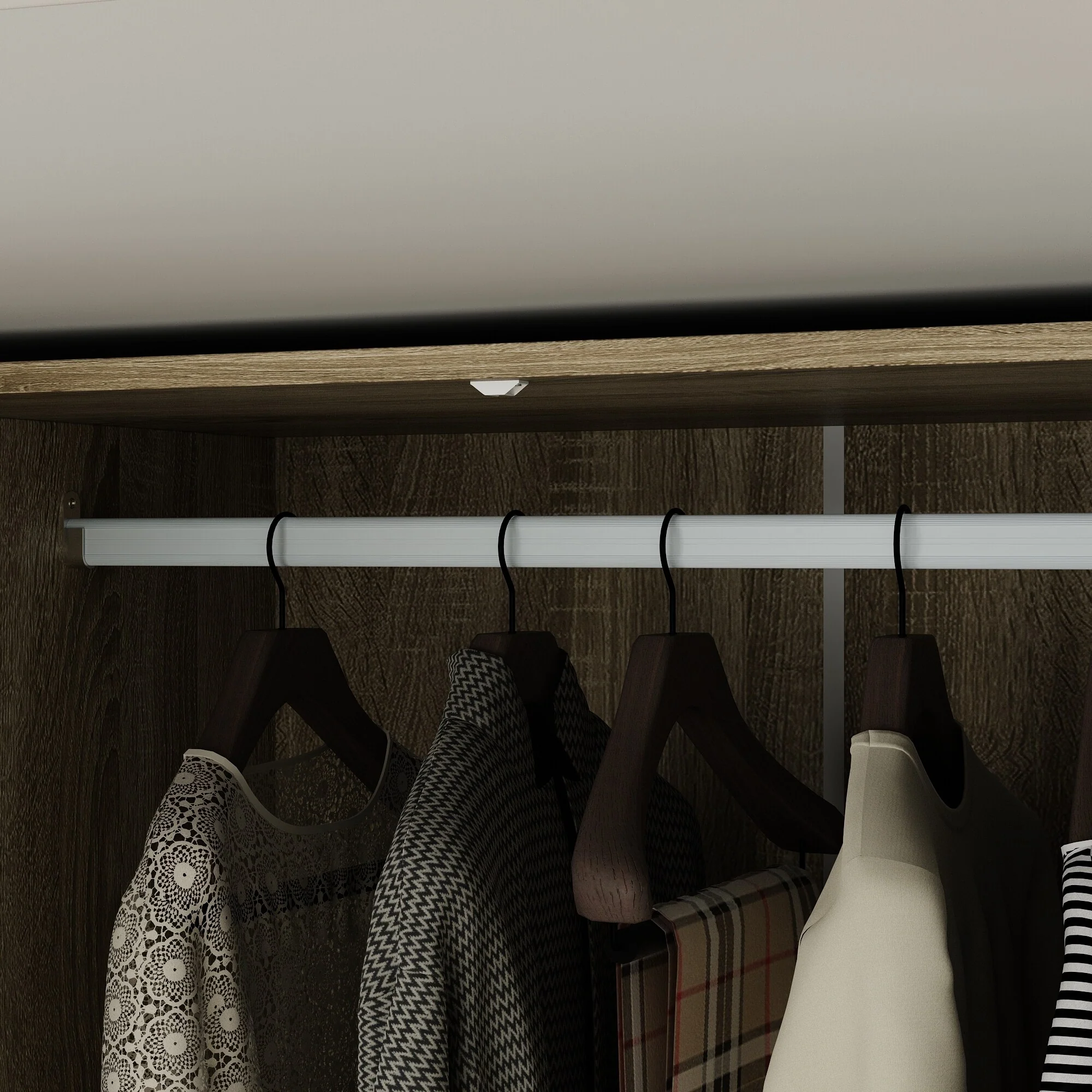 Large Storage Wardrobe Versatile Rattan Door Closet with Deep Drawers