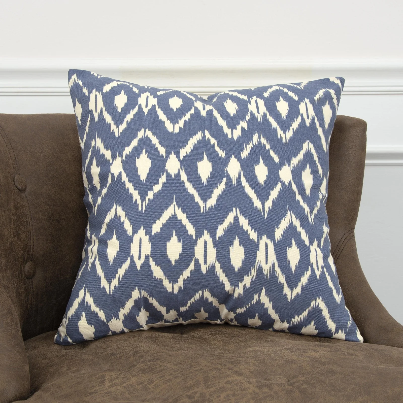 Printed Cotton Ikat Decorative Throw Pillow