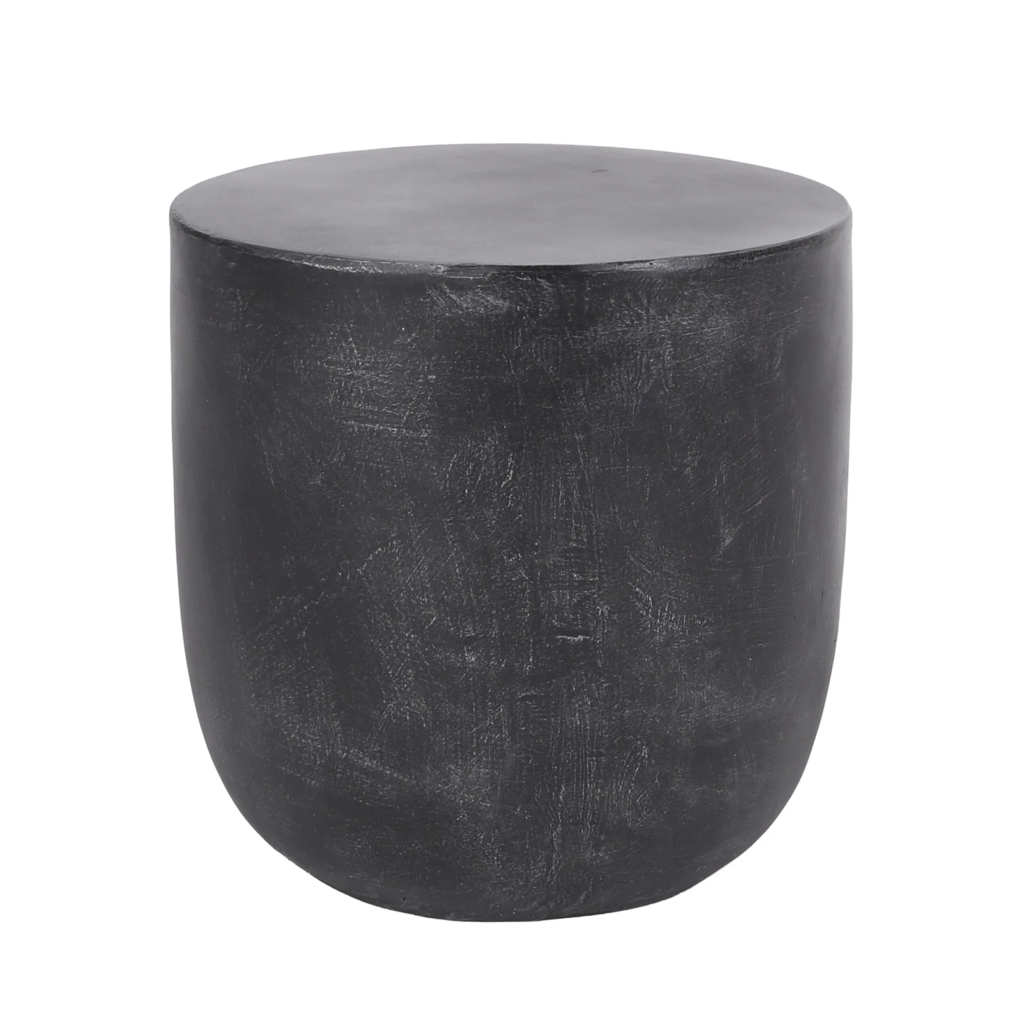 Outdoor Lightweight Concrete End Table with Natural Texture