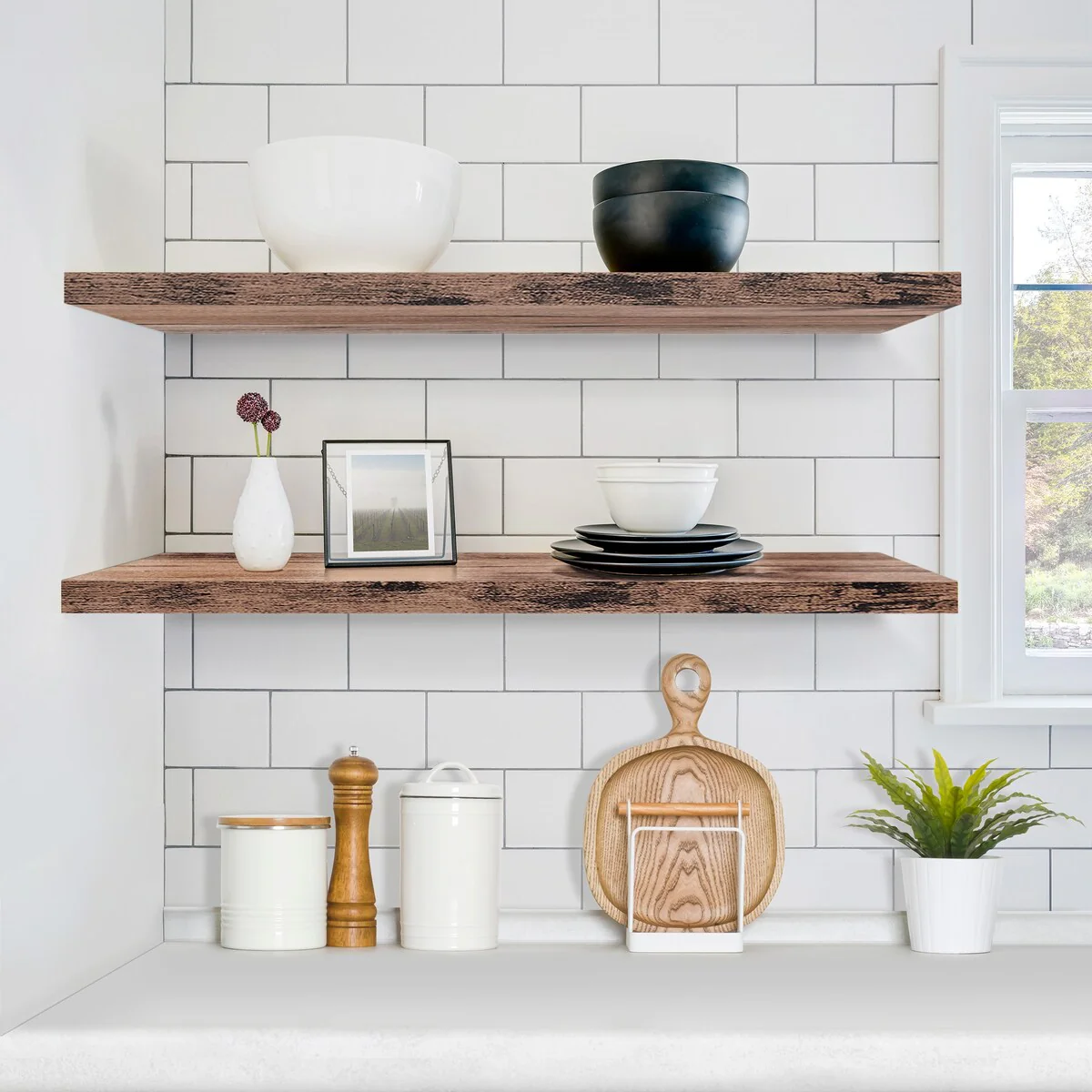 Sorbus Long Floating Shelves for Wall Set of 2 - 35