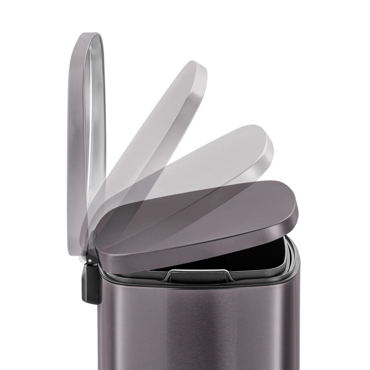 Qualiazero 13.2 GAL plus TWO 1.3 GAL Rectangular Step Can Trash Cans - Family Combo