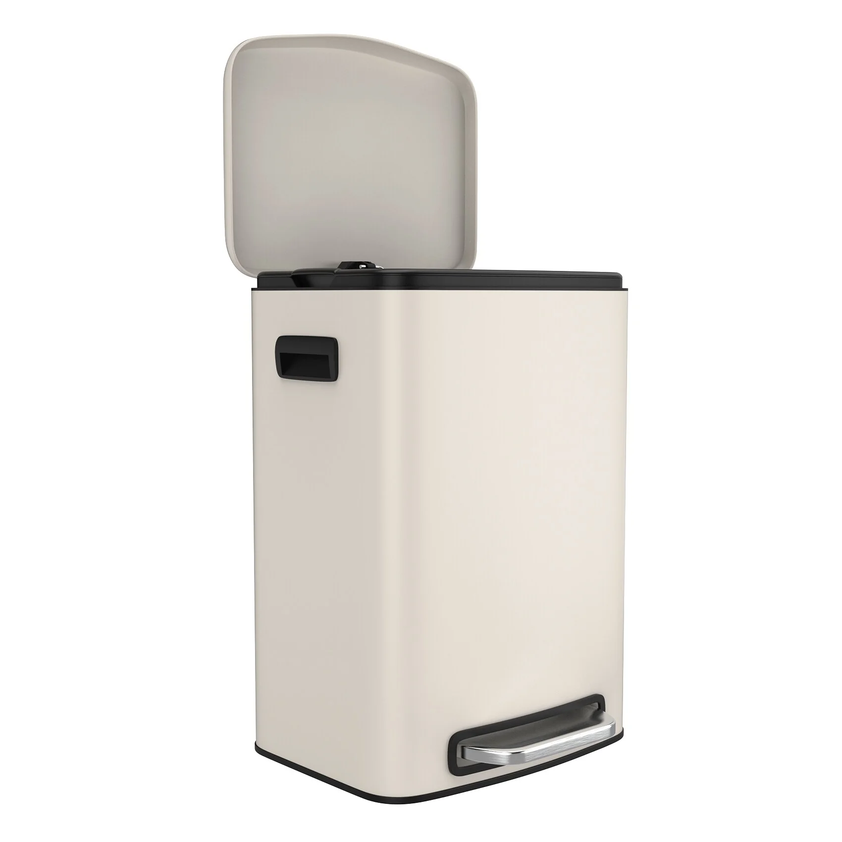 Stainless Steel 13-Gallon Kitchen Trash Can with Foot Pedal and Soft Close Lid