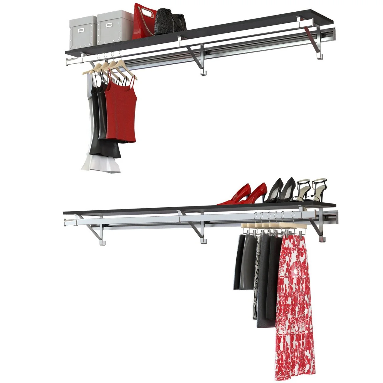 arrange a SPACE RCMBX Double Shelf-Hang Closet System