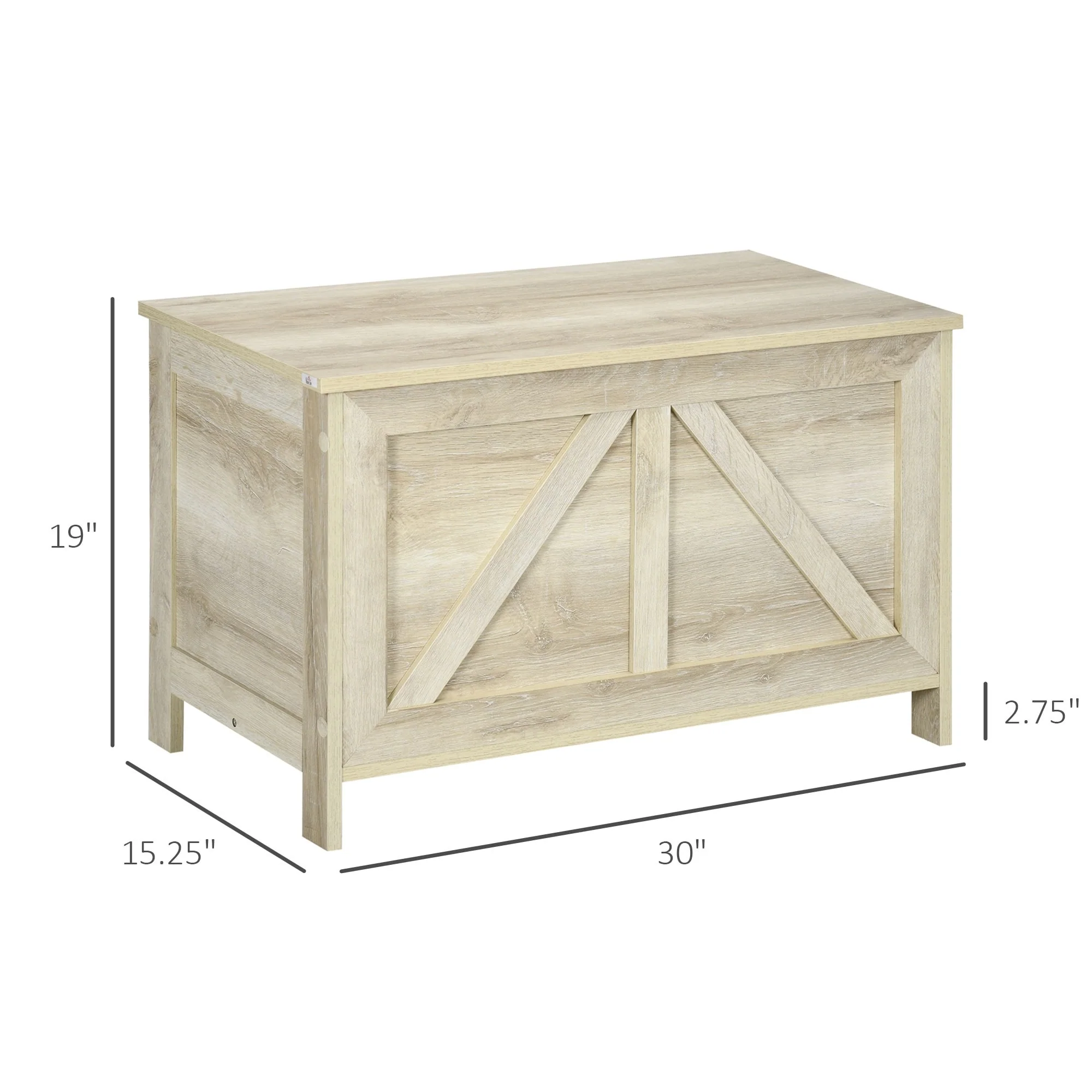 HOMCOM Farmhouse Storage Chest, Lift Top Toy Chest, Toy Box Organizer with Safety Hinge to Open Up 150°