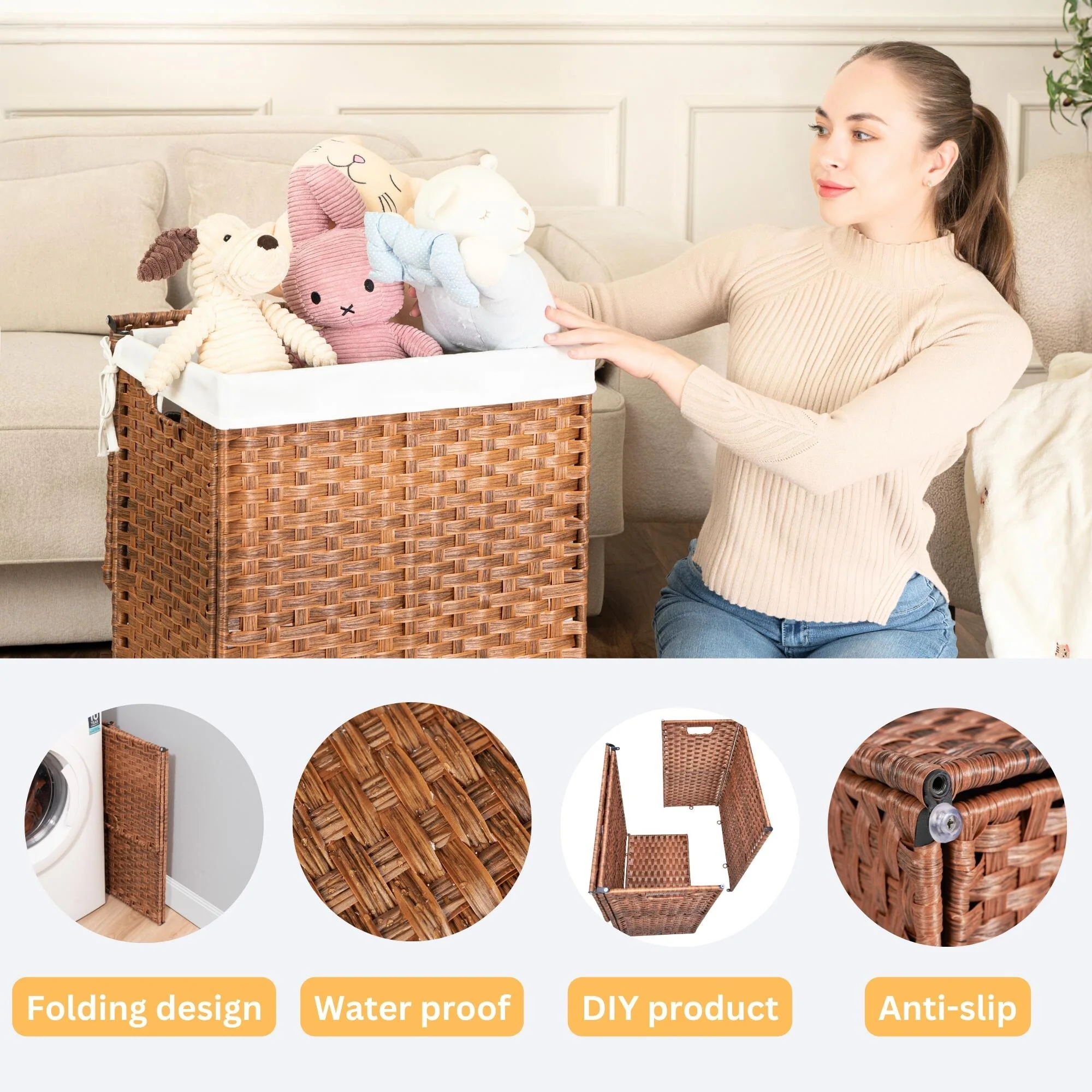 GDFStudio - Ethan Monroe Laundry Hamper Set - Versatile and Stylish Storage Solution