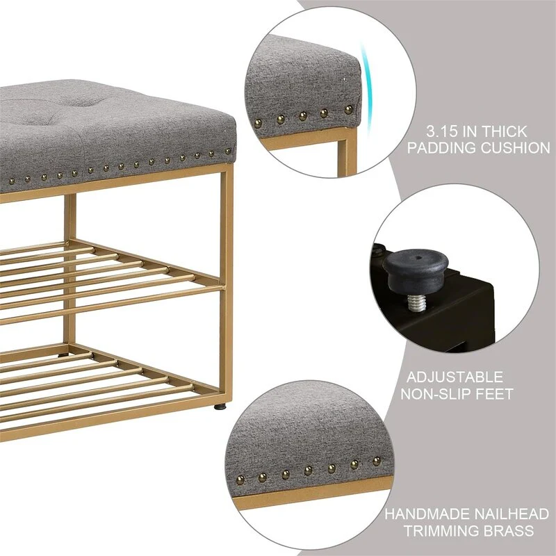Linen Bench with Storage - 17
